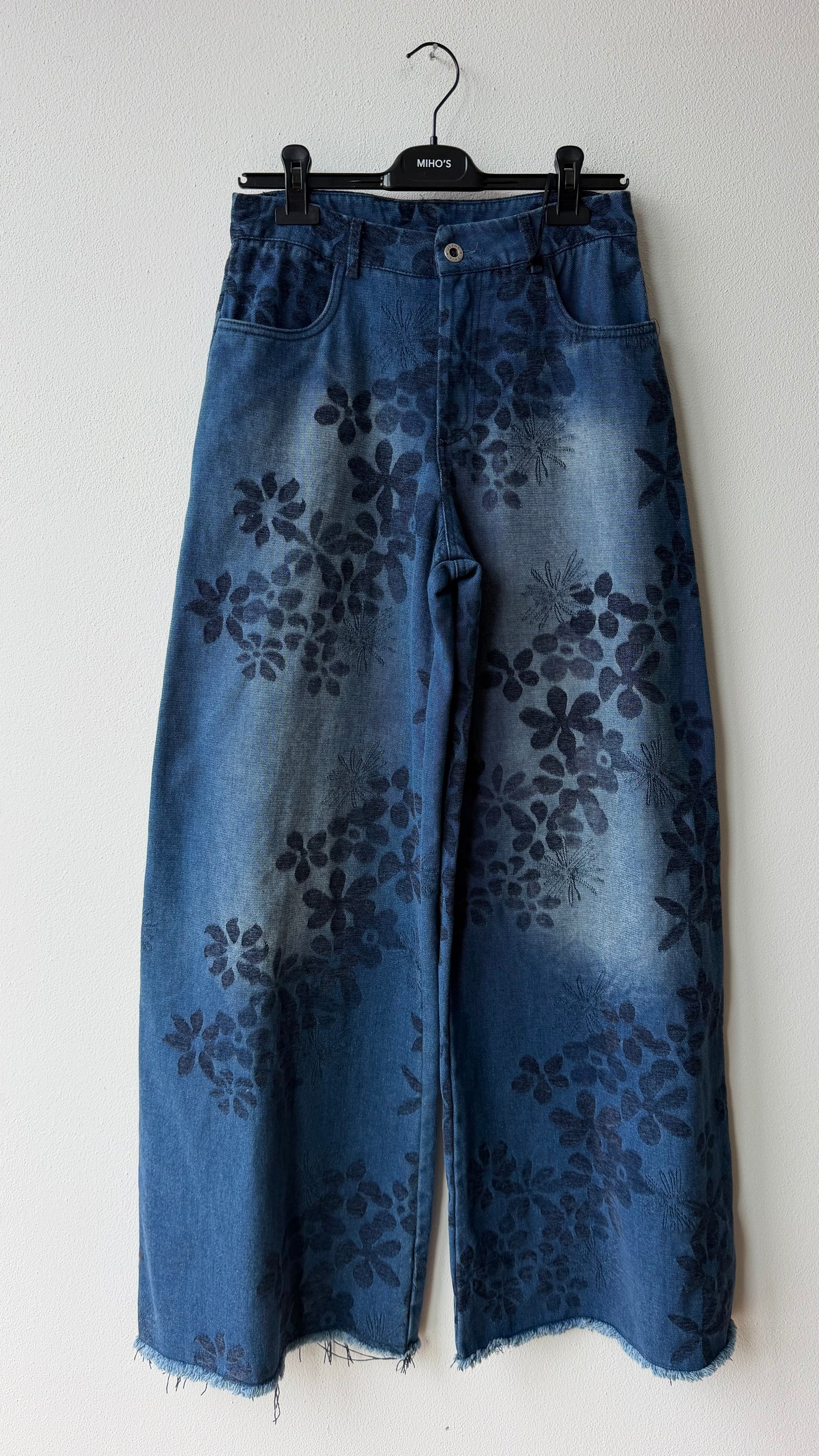Jeans velvet flower