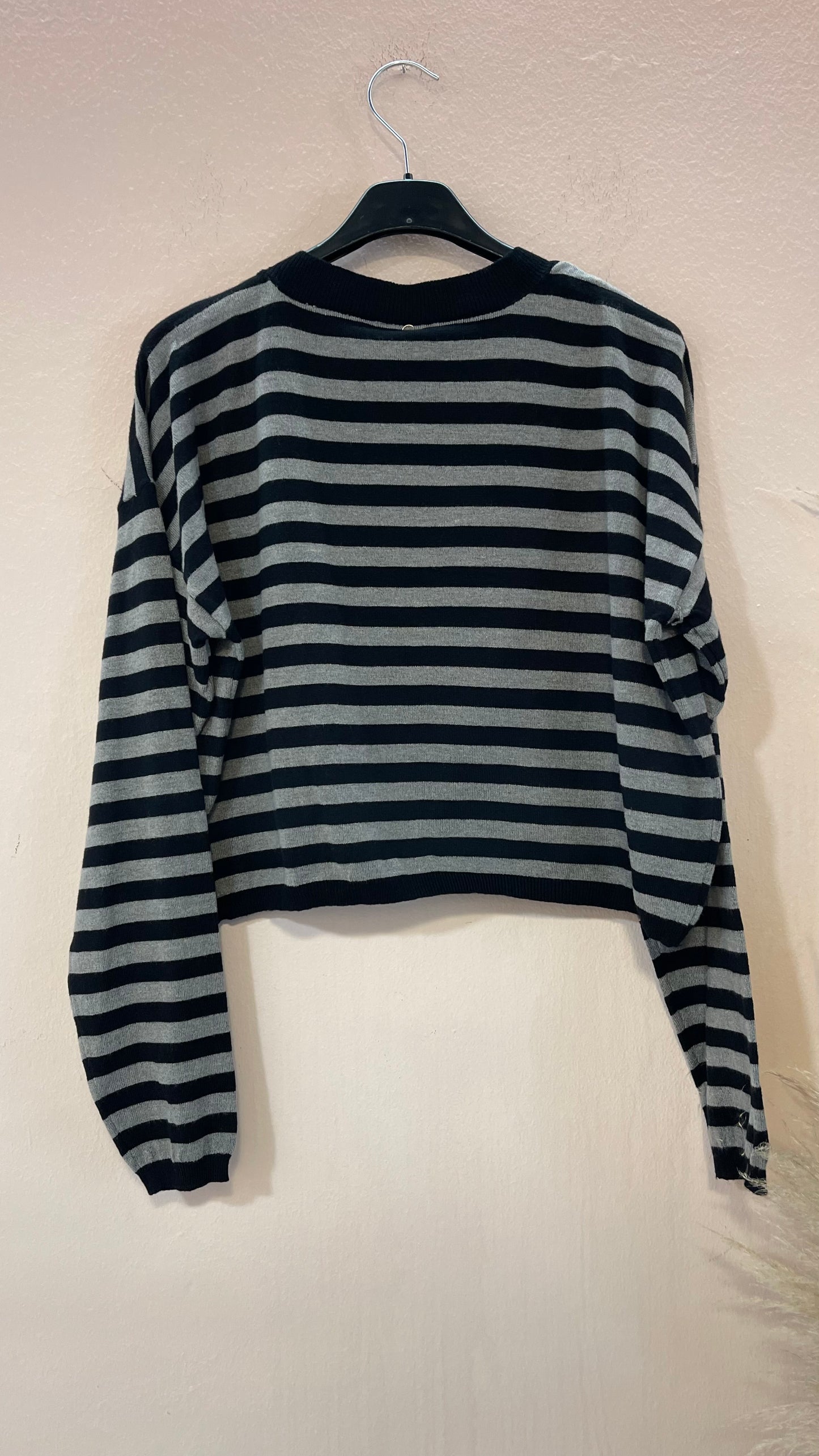 Maglia righe crop viscosa