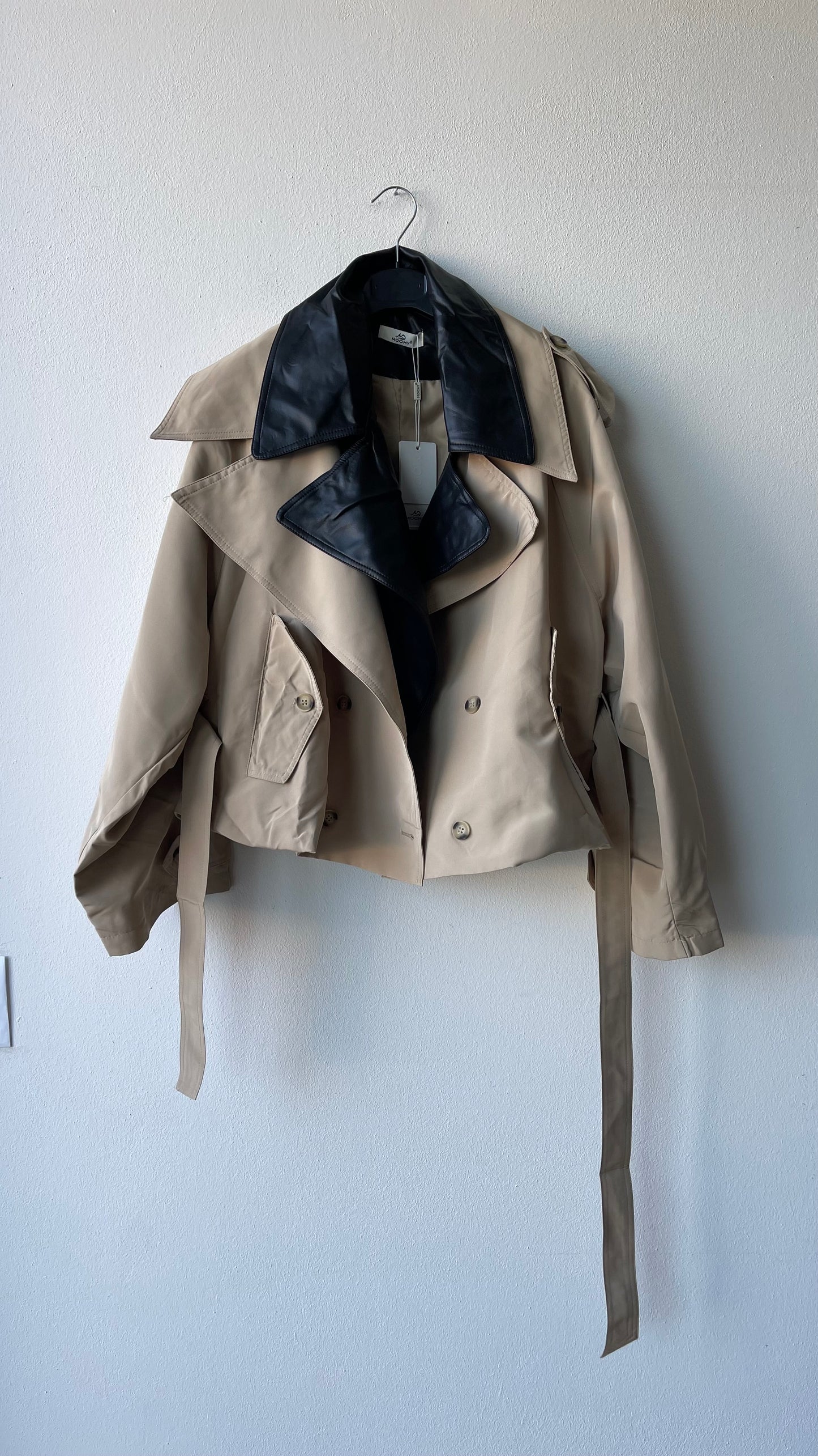 Trench dettaglio ecopelle