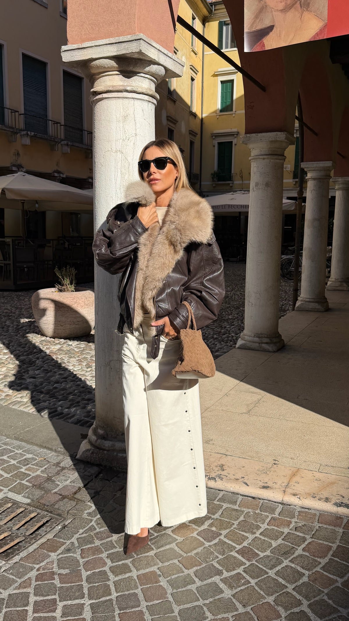 Giacca bomber con ecopelliccia
