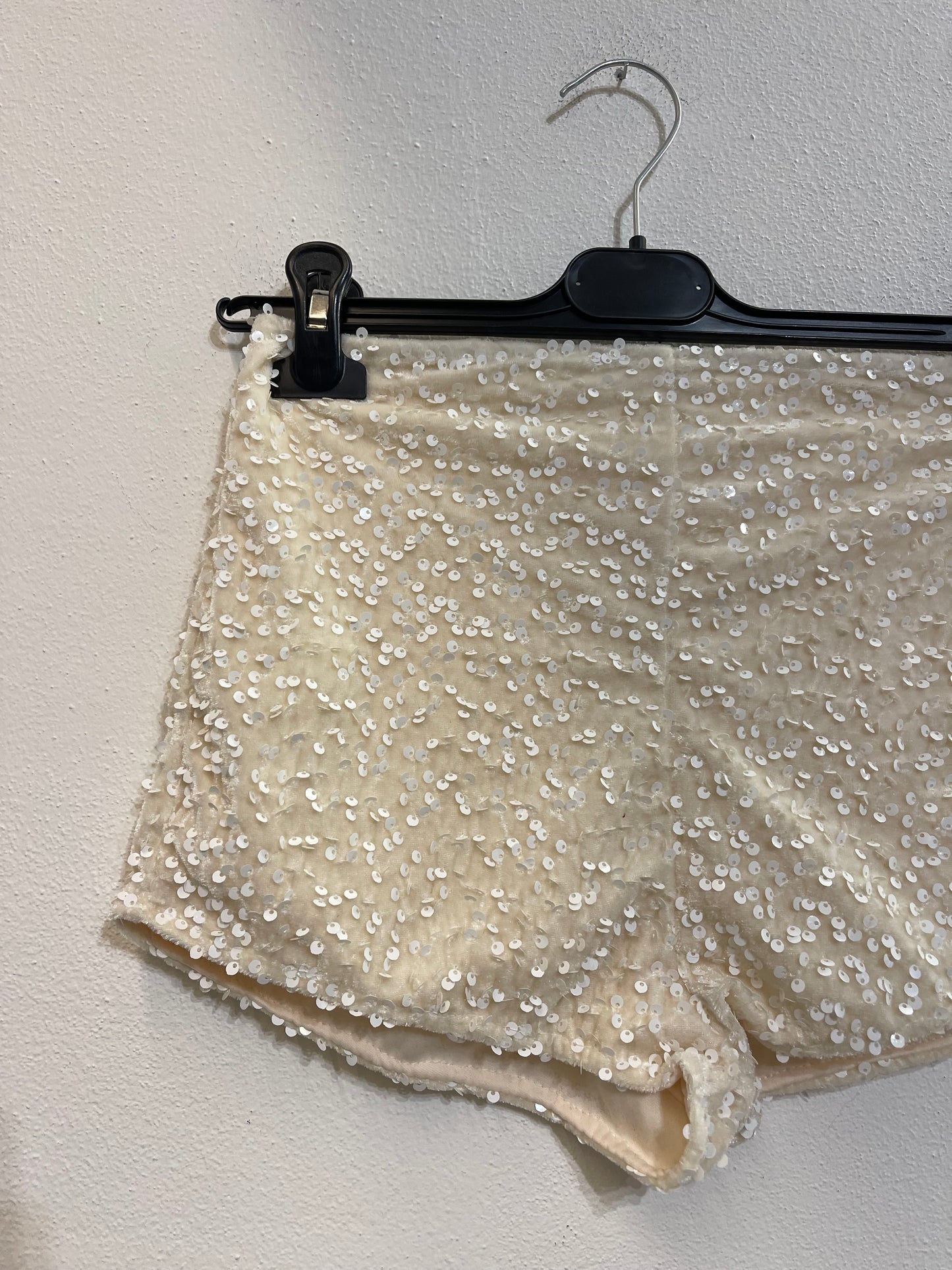 Shorts culotte con zip paillettes