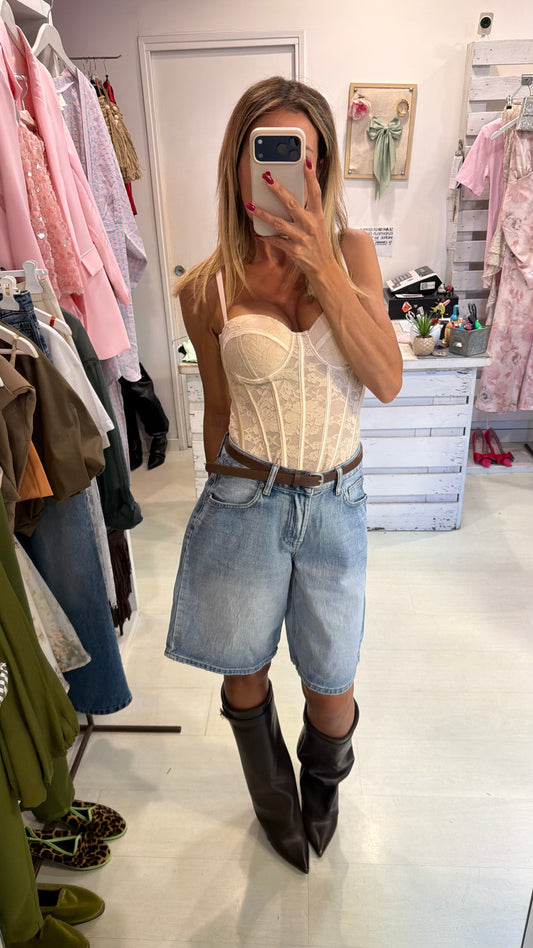 Bermuda jeans cinturino