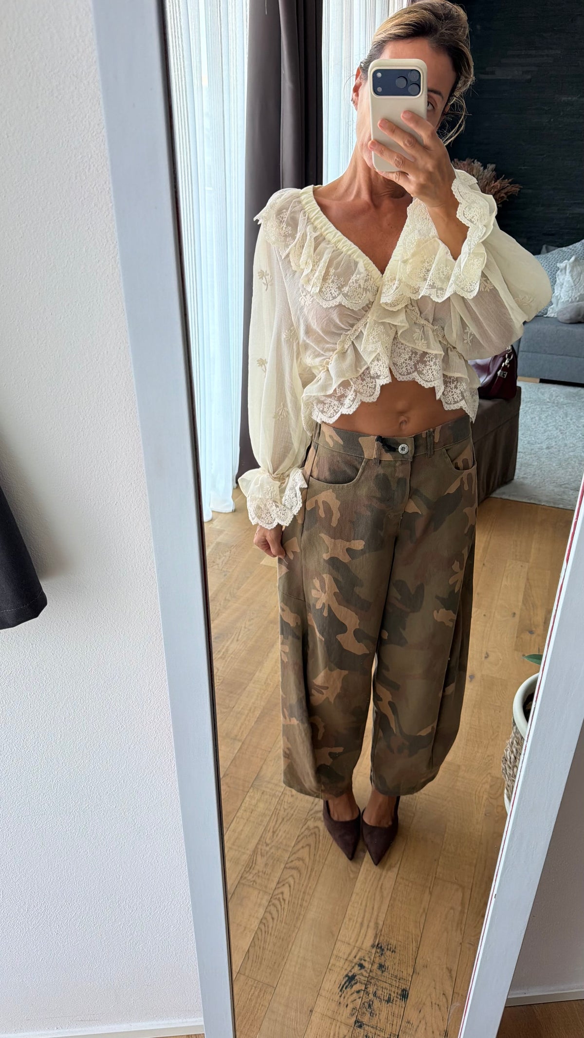 Pantalone balloon Camou