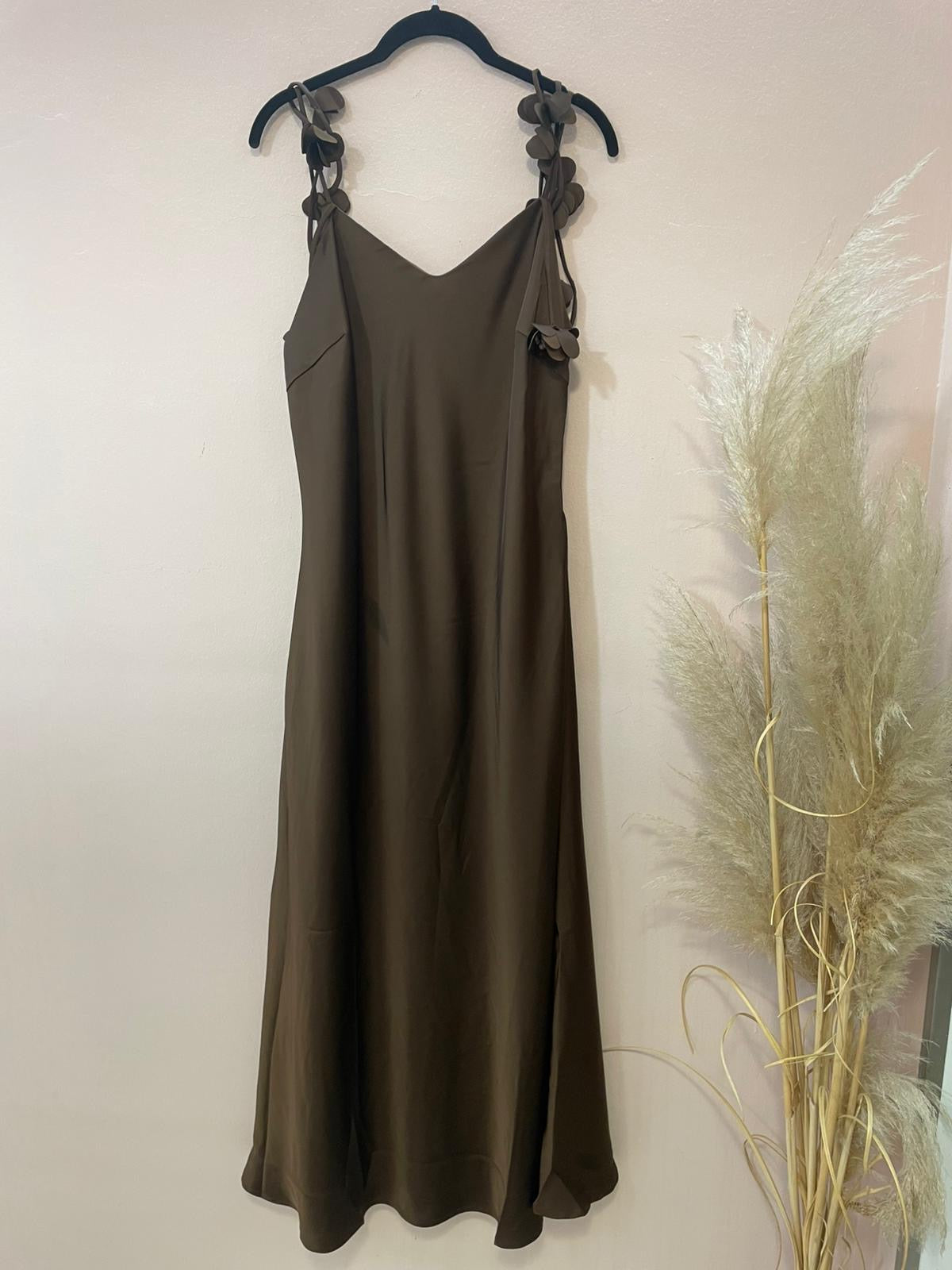 Abito sottoveste marron satin