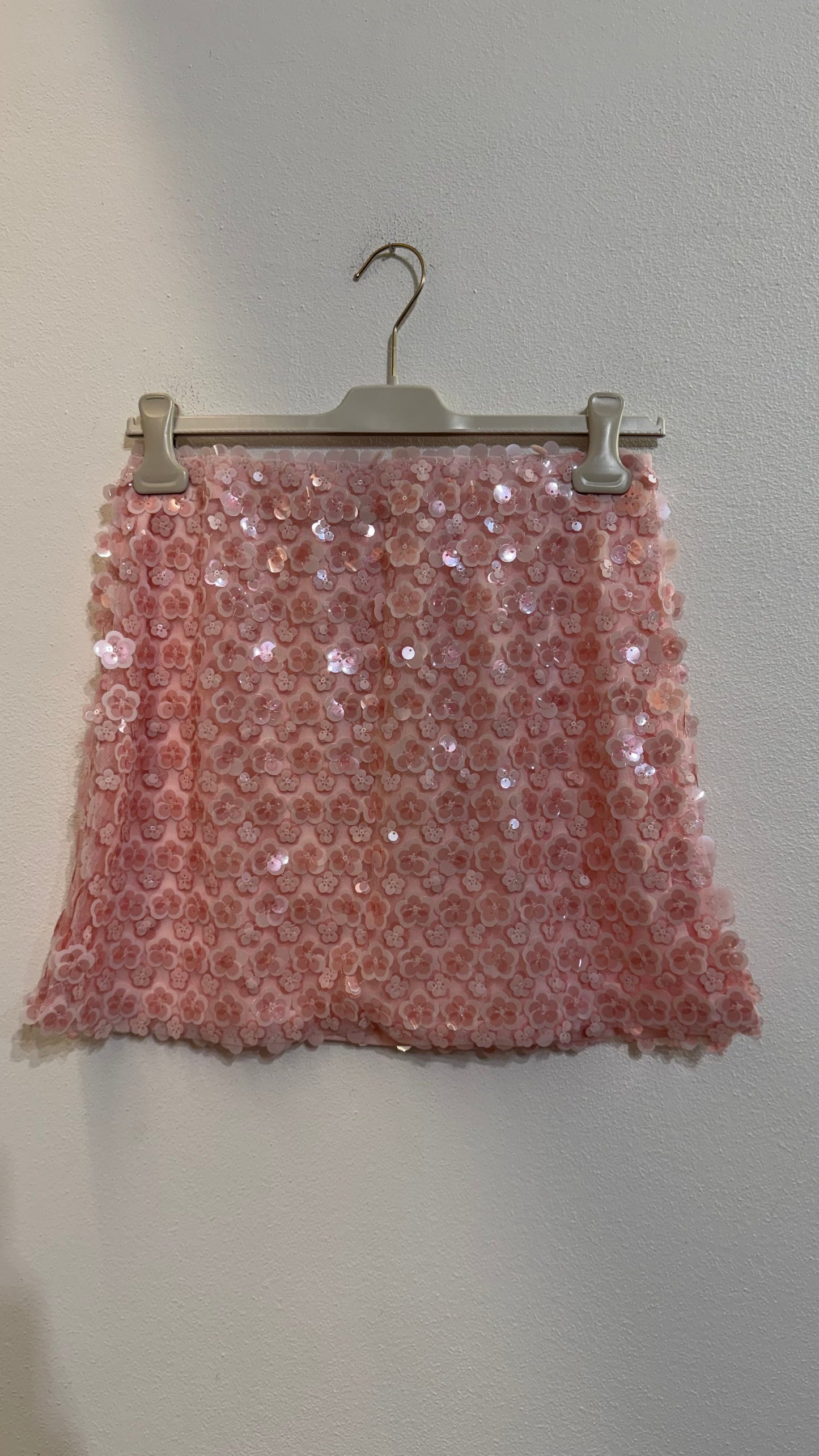Gonna paillettes rosa