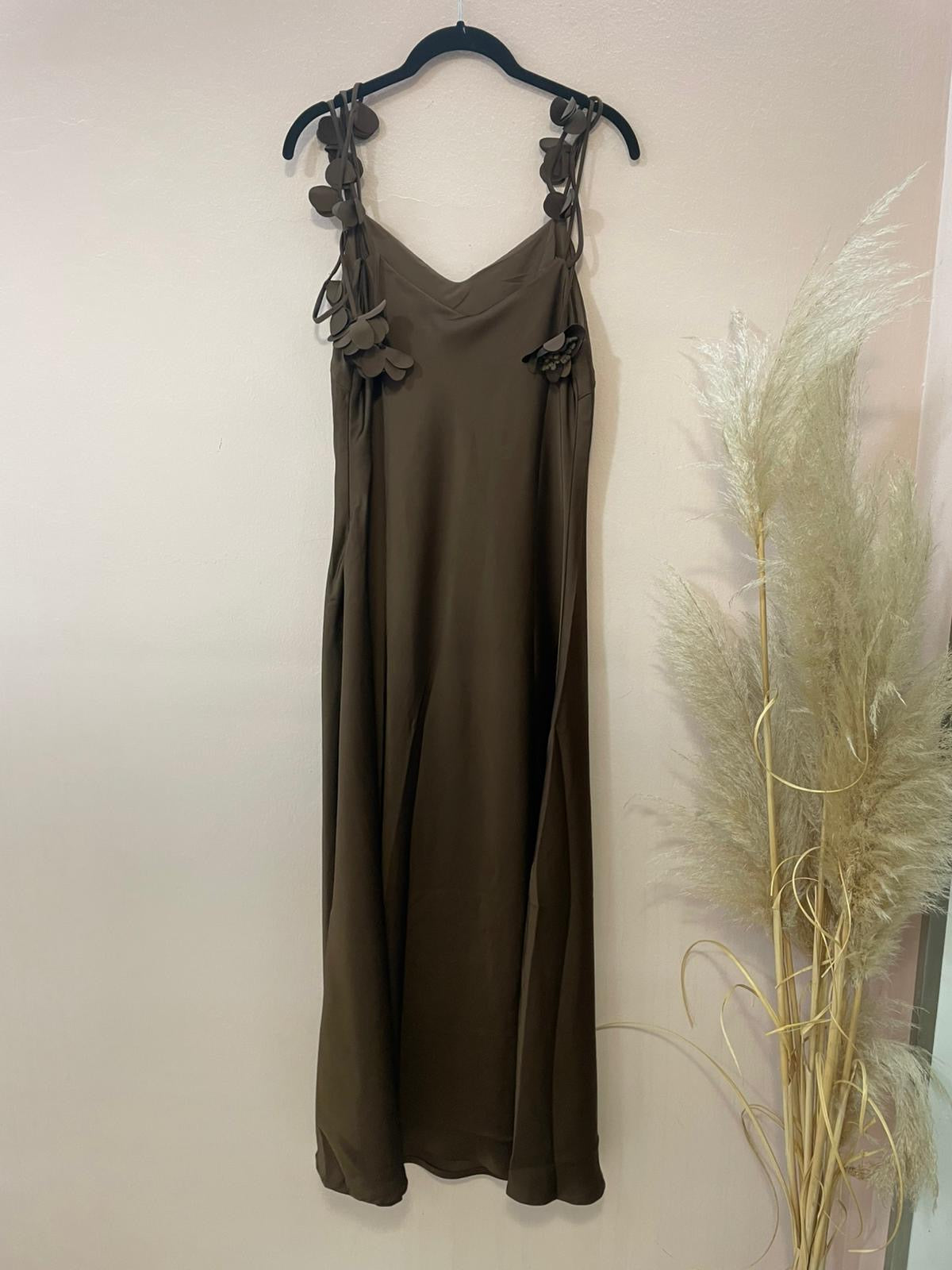 Abito sottoveste marron satin