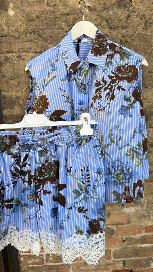 Completo righe & fiori