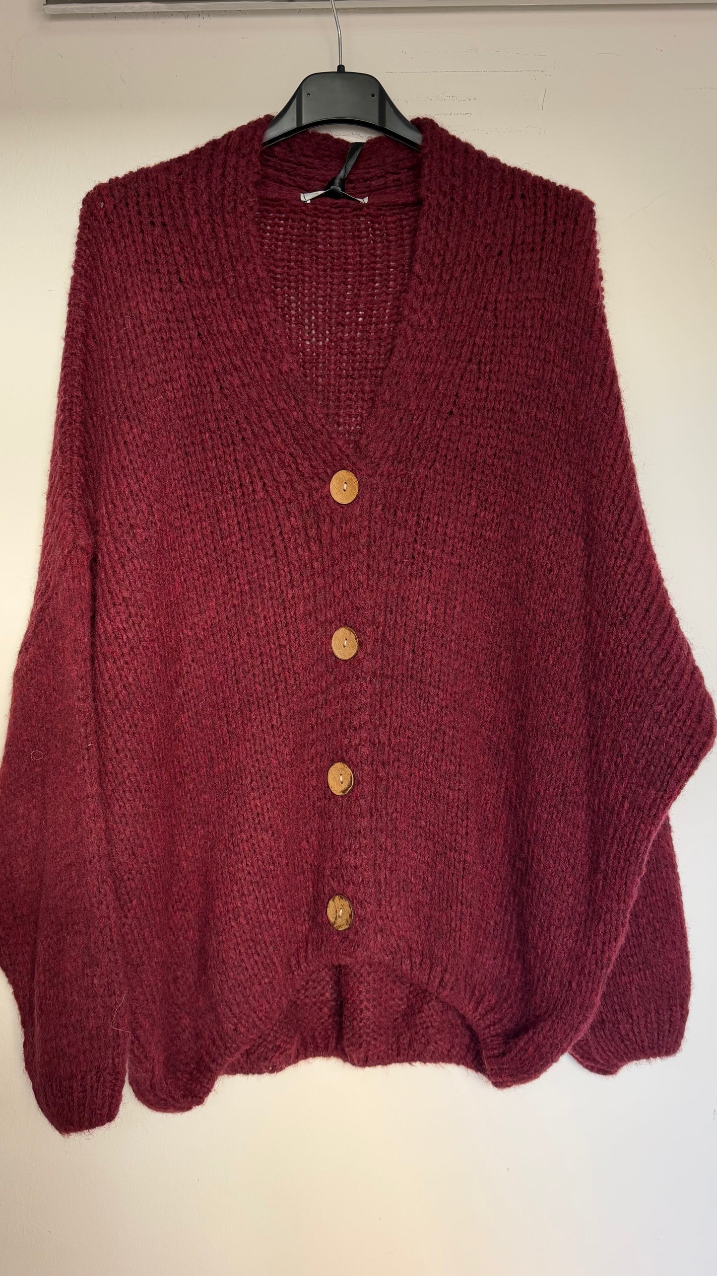 Cardigan bottoni legno