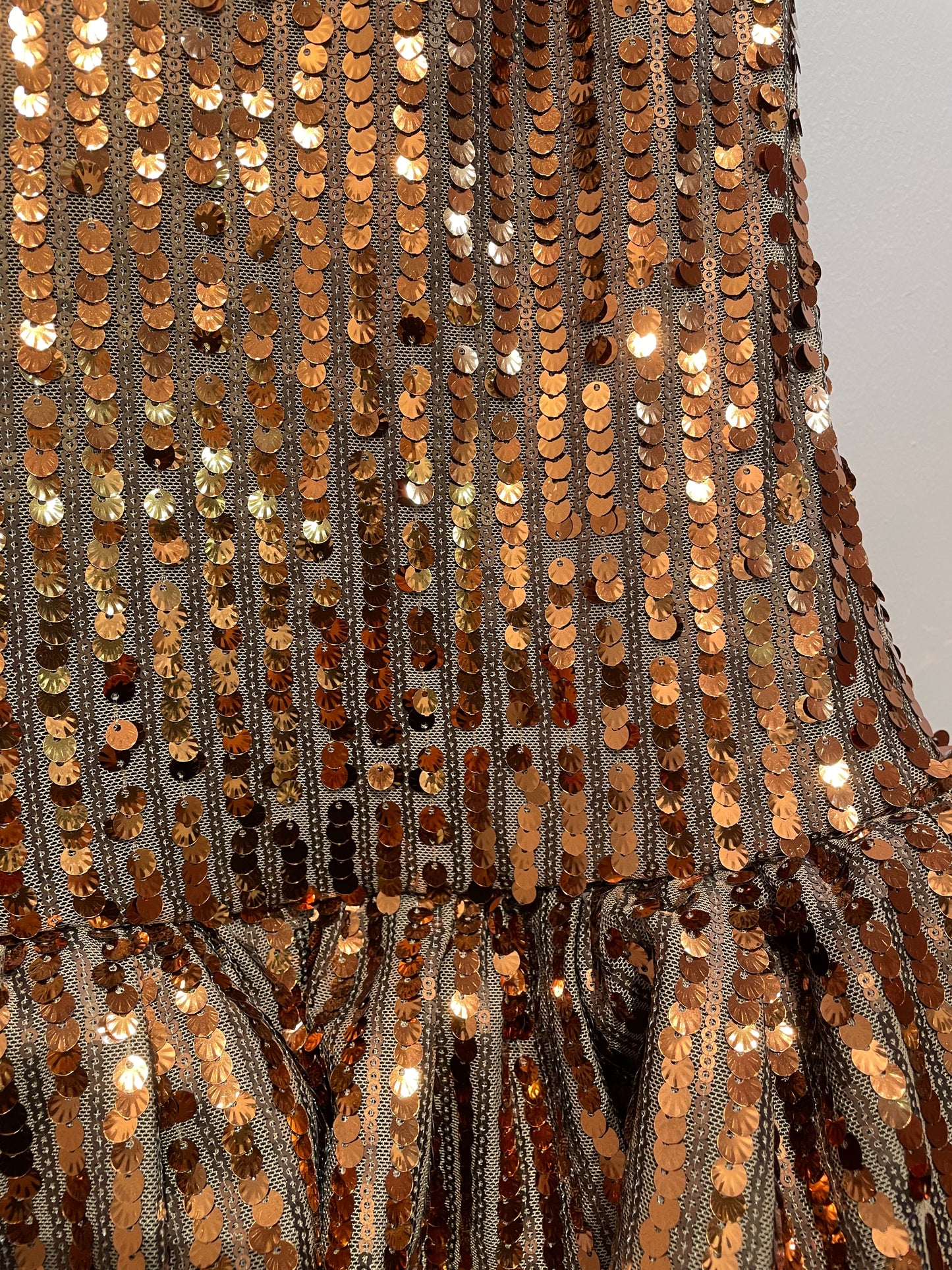 Abito paillettes bronzo