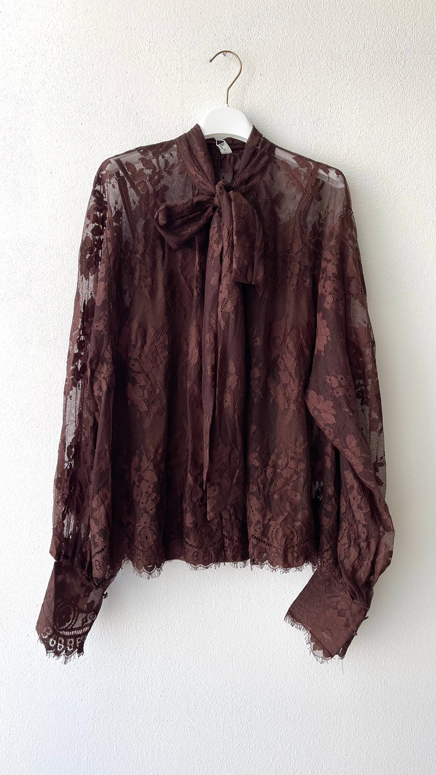 Camicia pizzo con sciarpina
