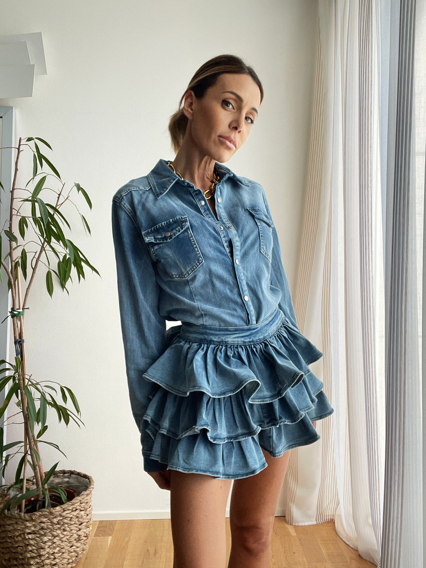 Camicia jeans delave'
