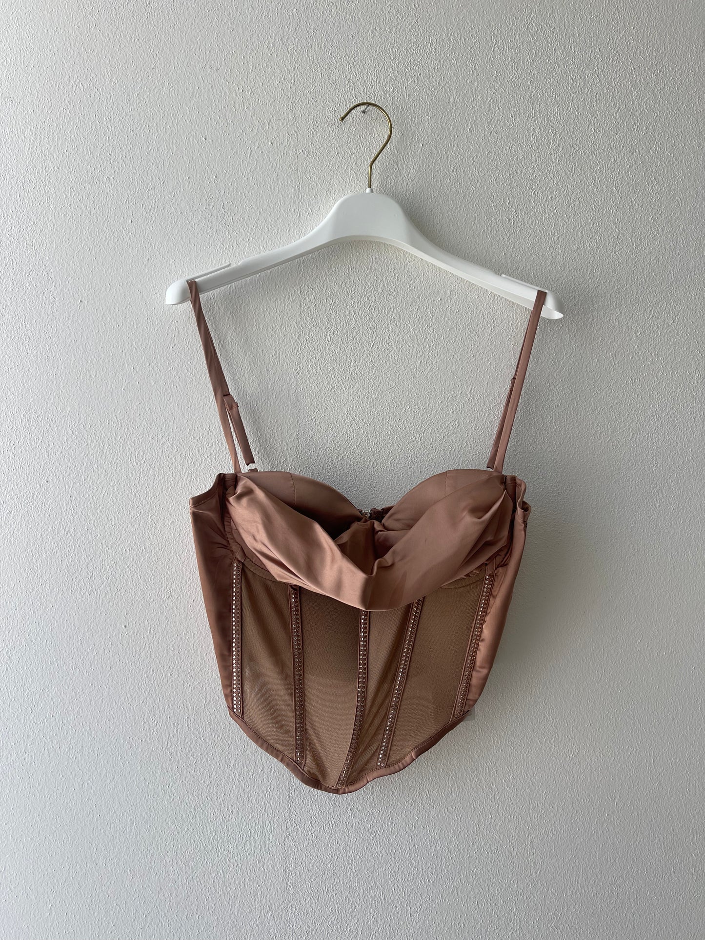 Top nude corpetto
