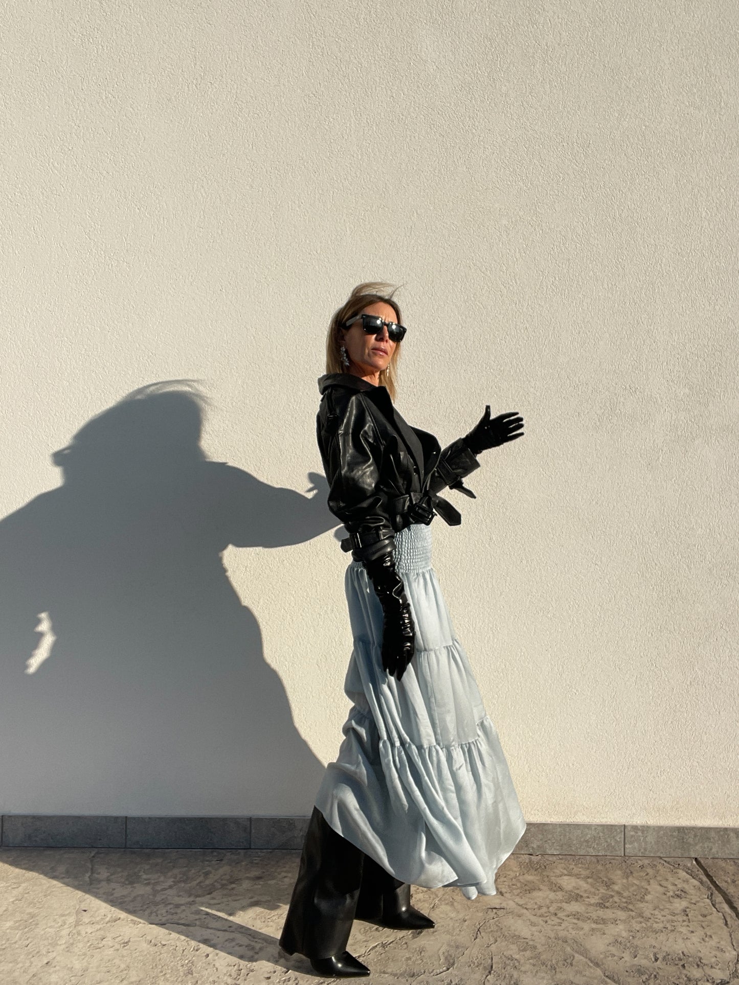 Short waist trench coat