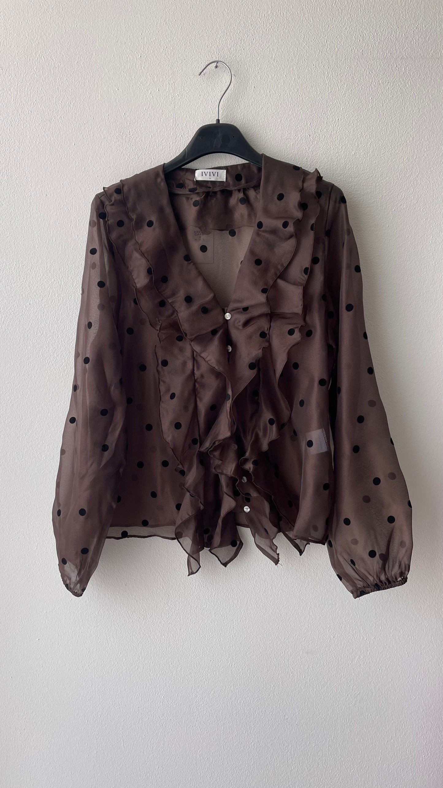 Camicia marrone pois