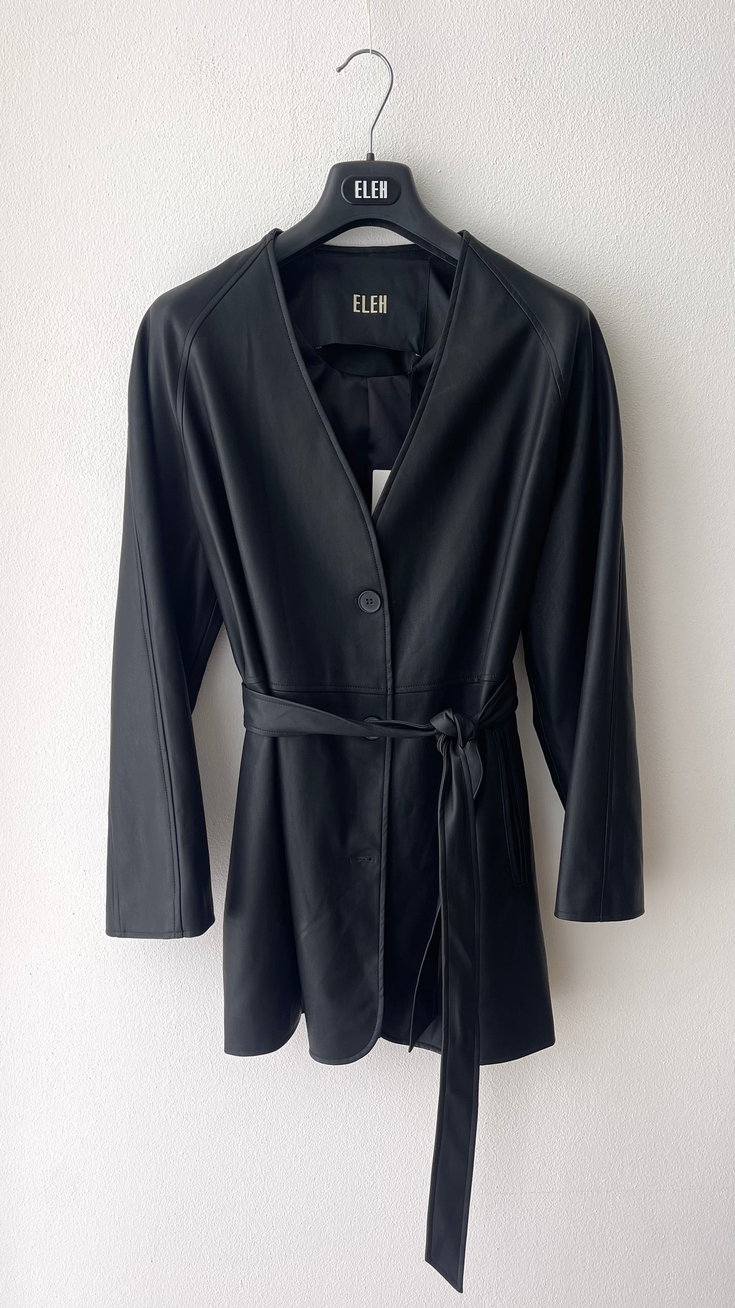 Blazer ecopelle nero over ELEH