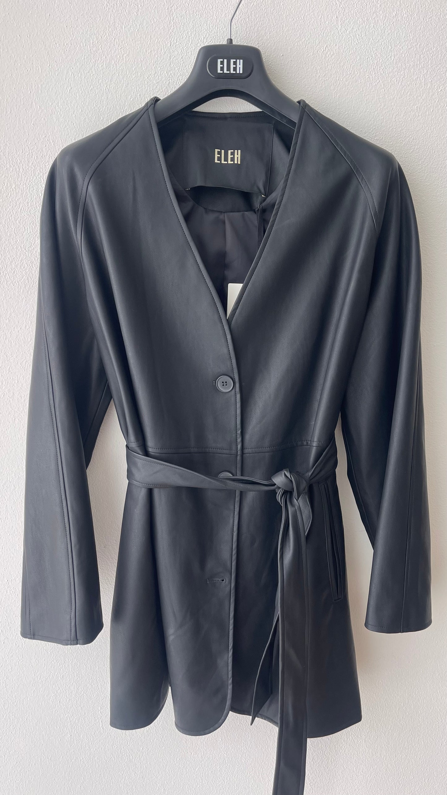 Blazer ecopelle nero over ELEH