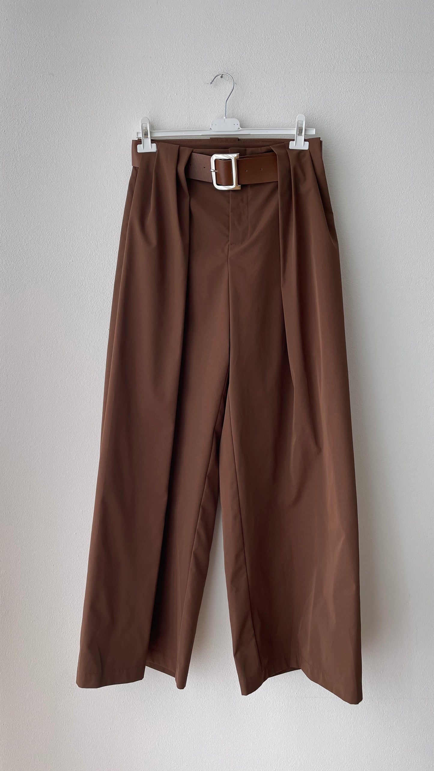 Pantalone vita alta cognac