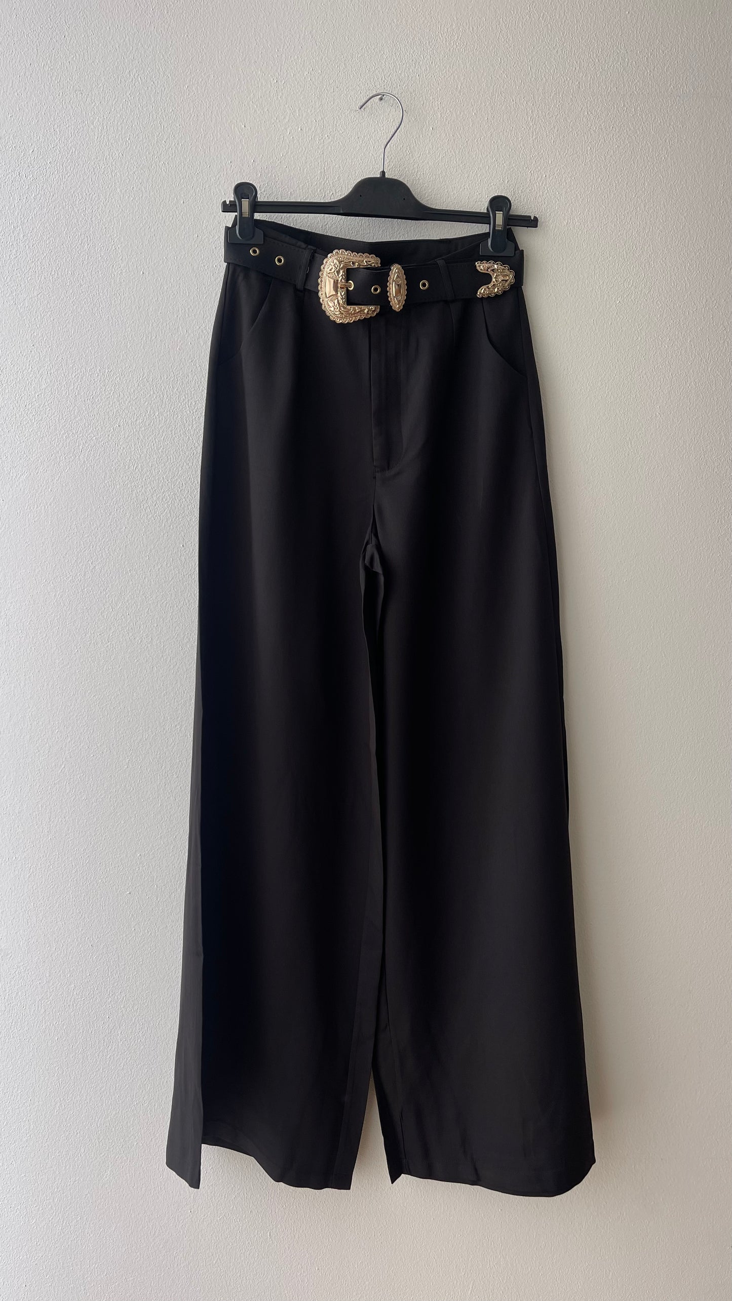 Pantalone palazzo vita alta cintura