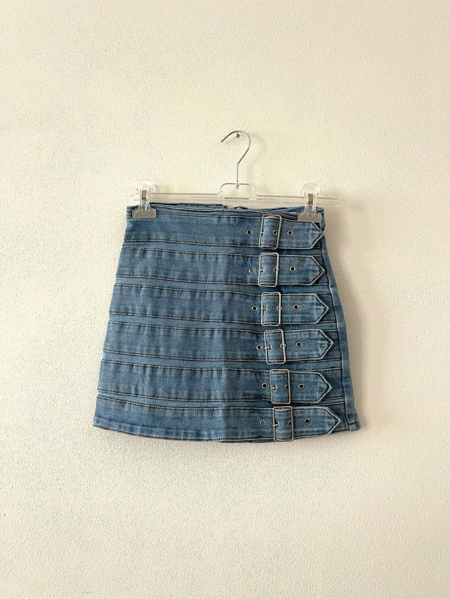 Minigonna jeans fibbie