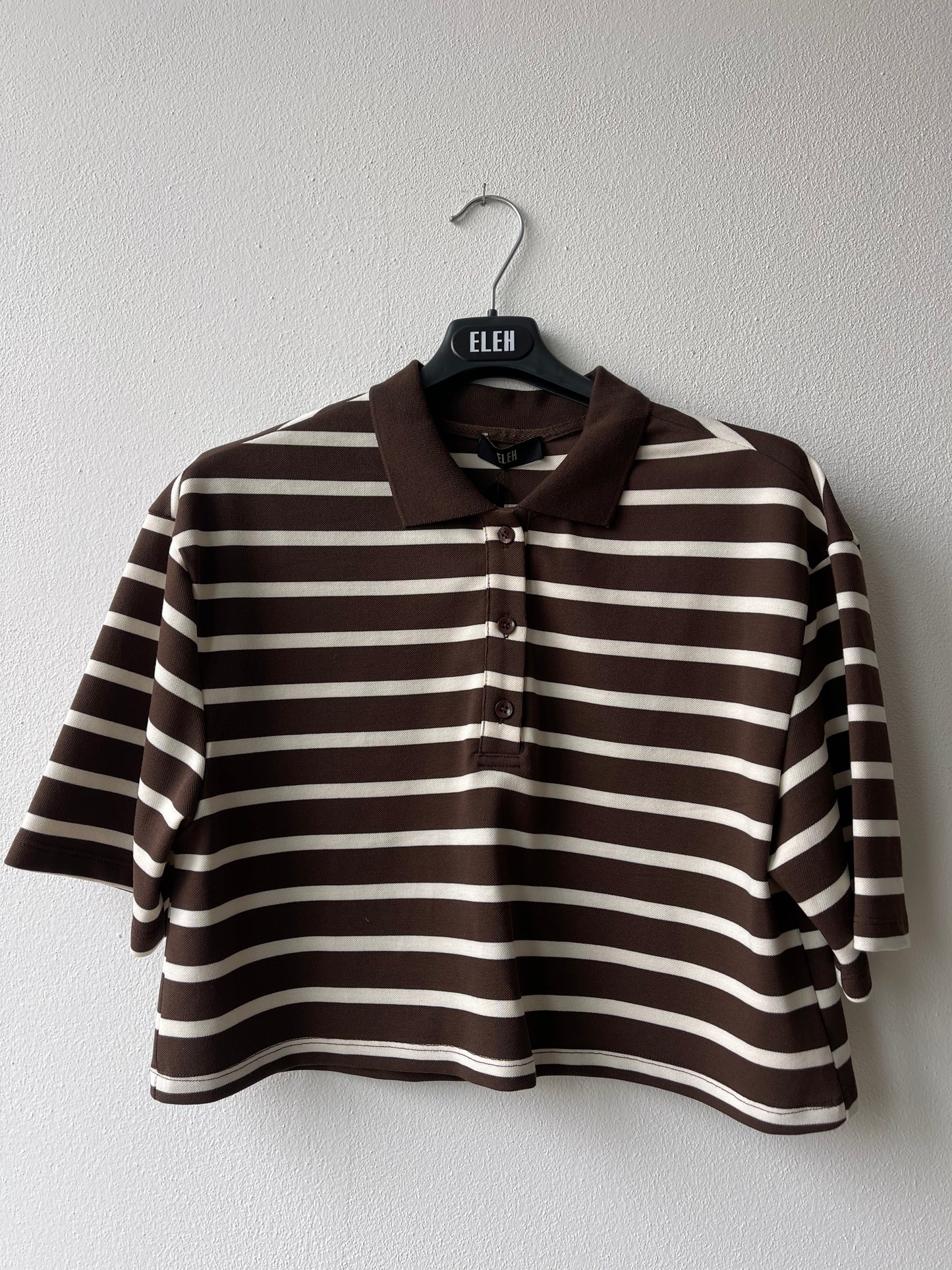 ELEH Striped Crop Polo