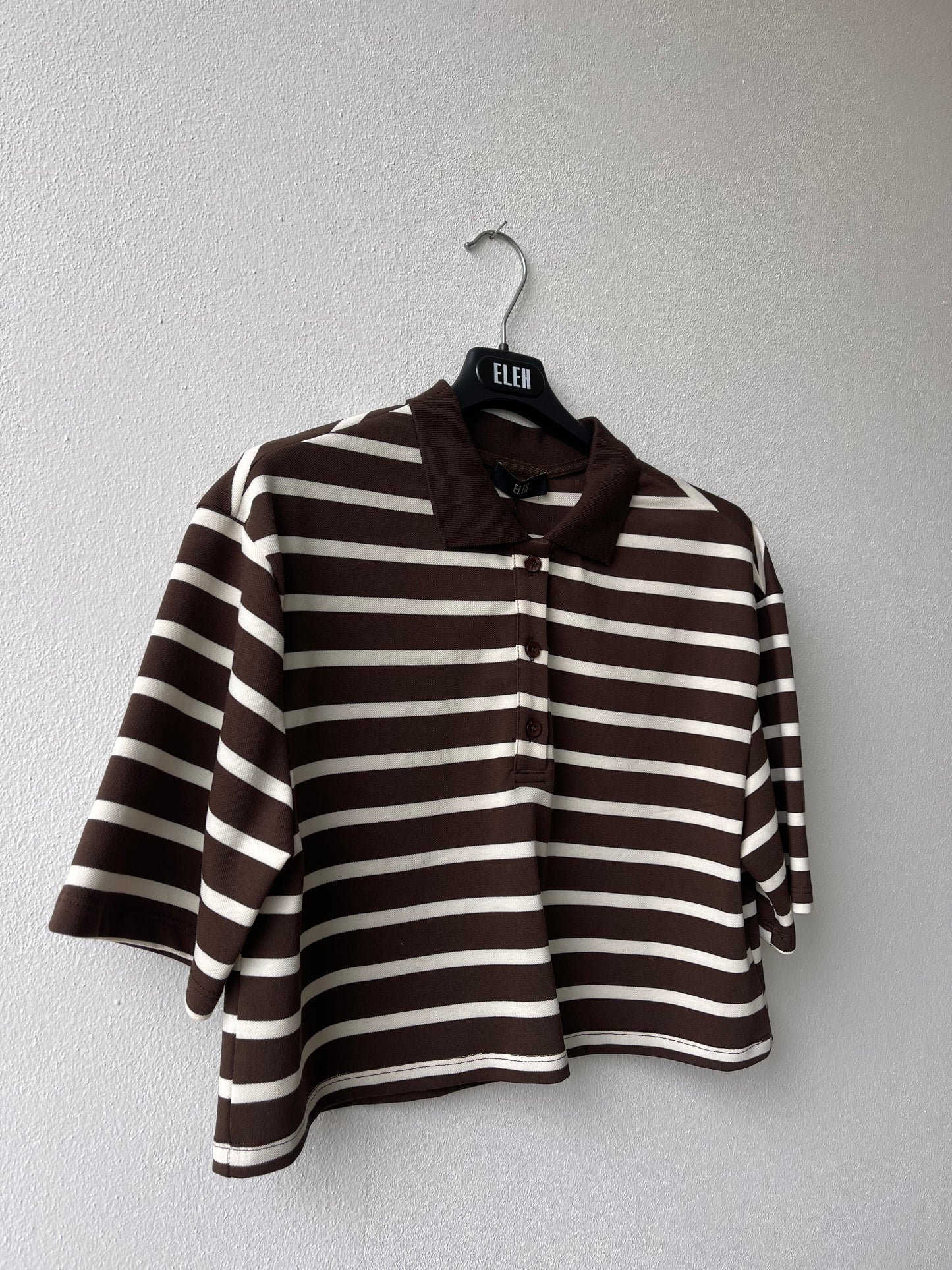 ELEH Striped Crop Polo