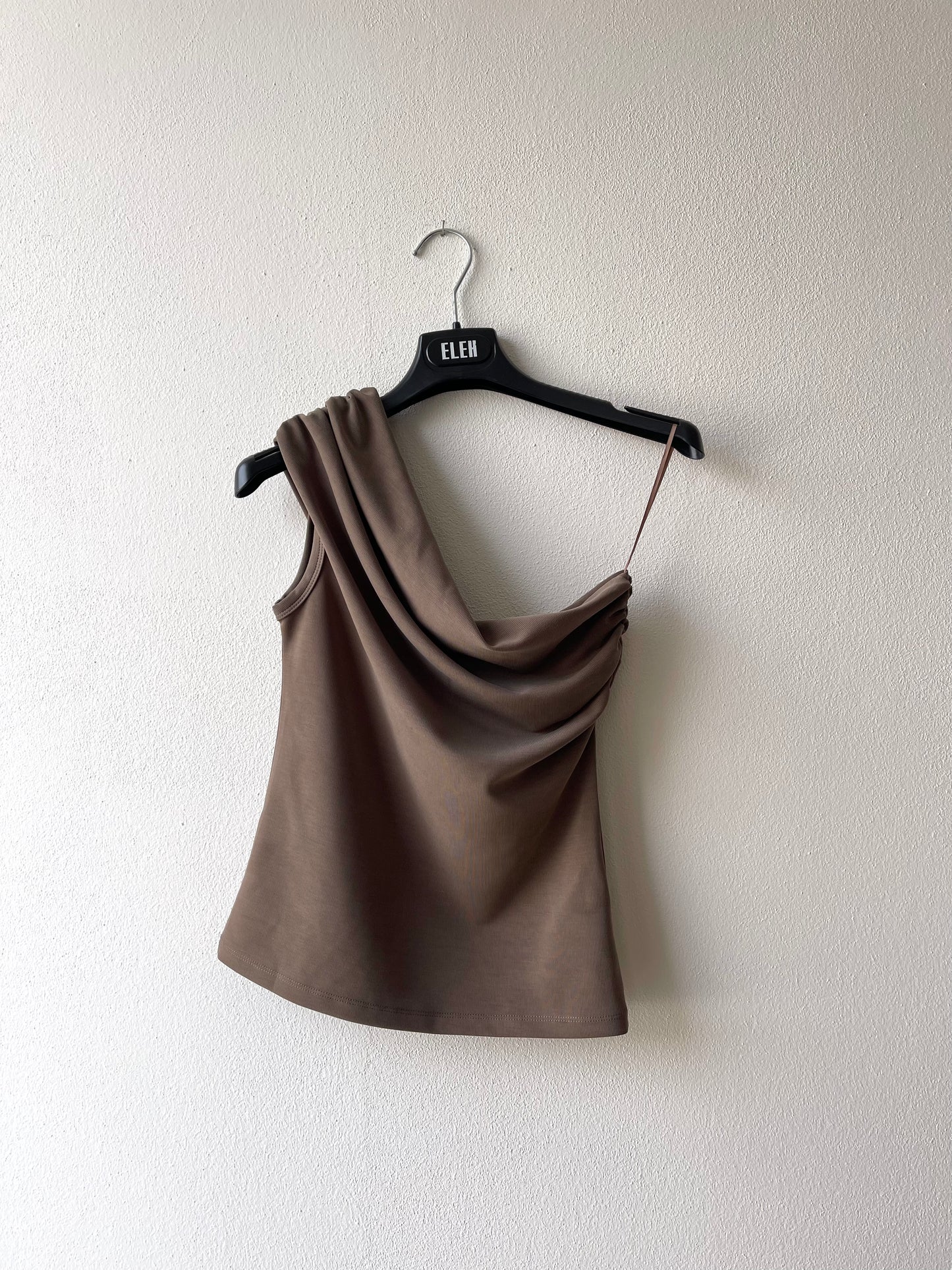 ELEH dove grey one shoulder top