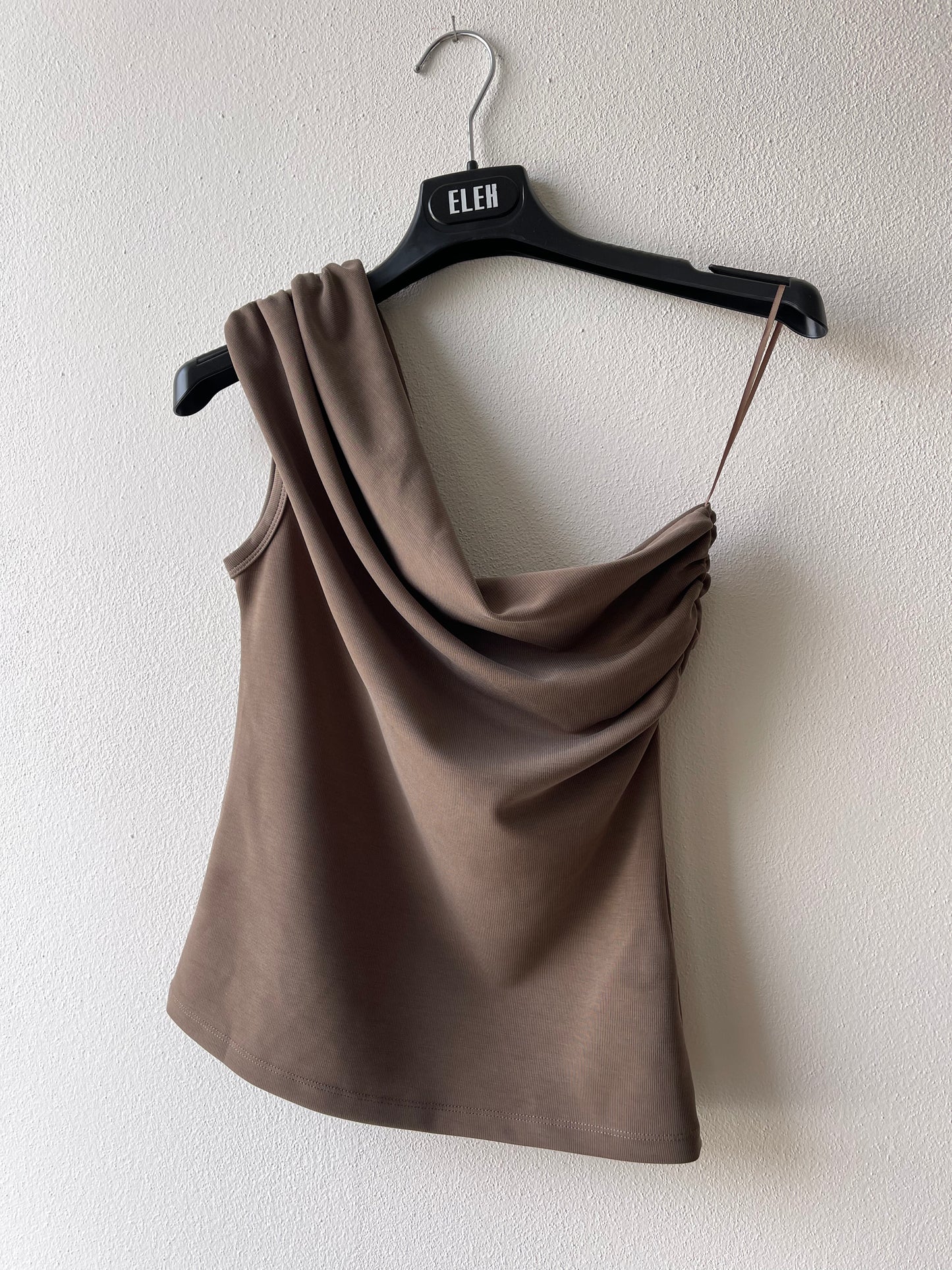 ELEH dove grey one shoulder top