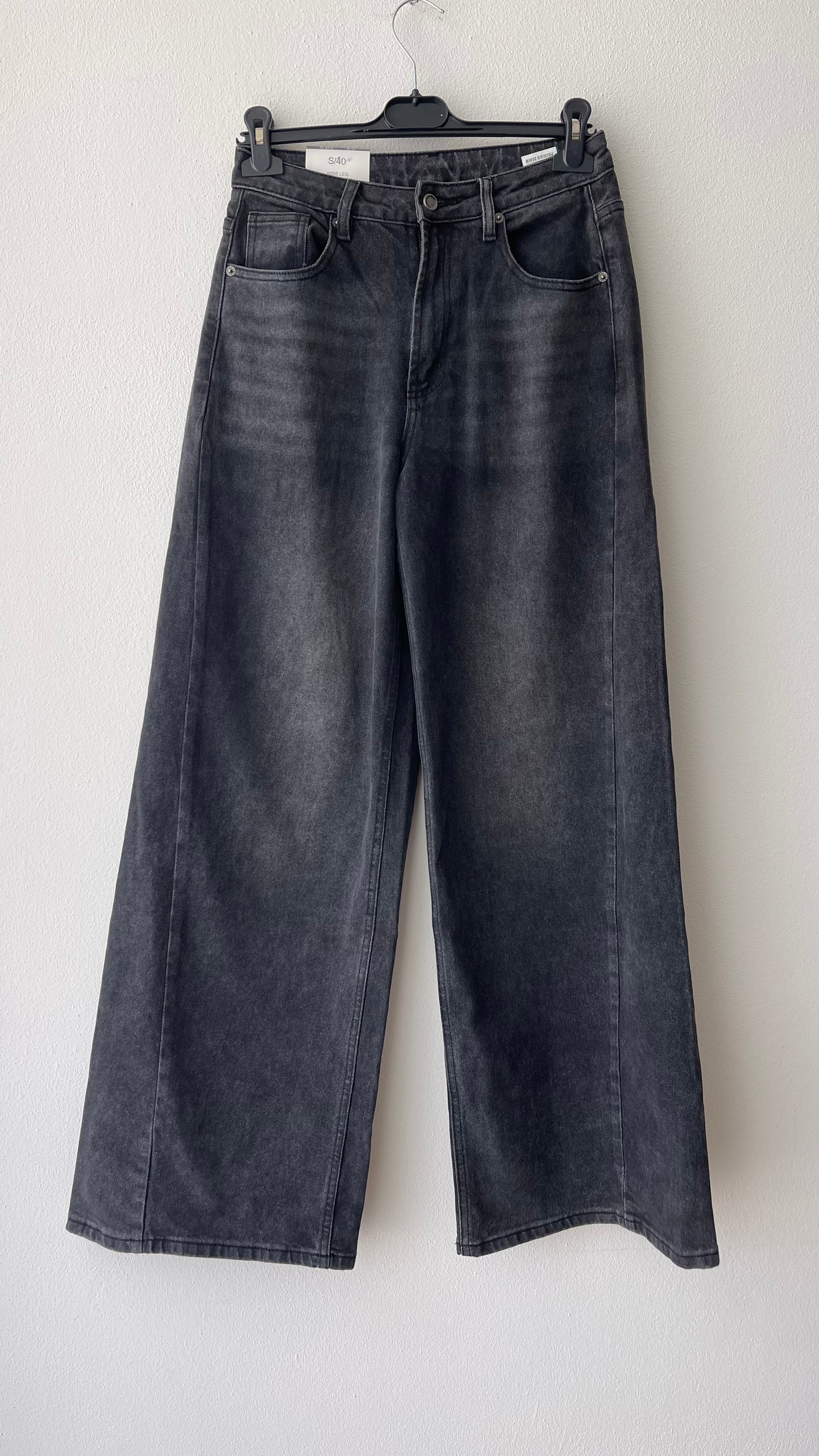Jeans nero wide leg