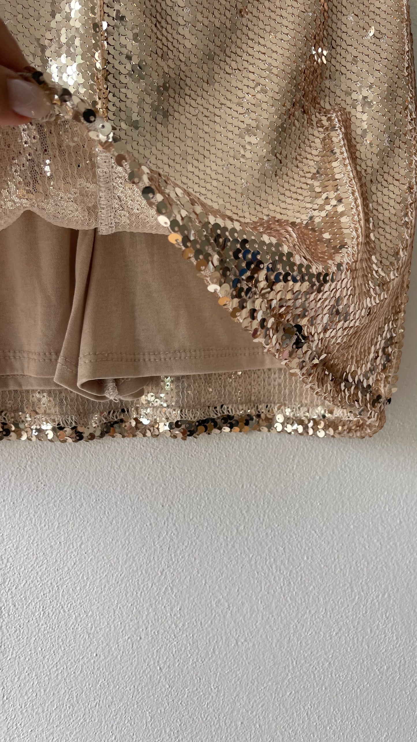 Gonna paillettes oro