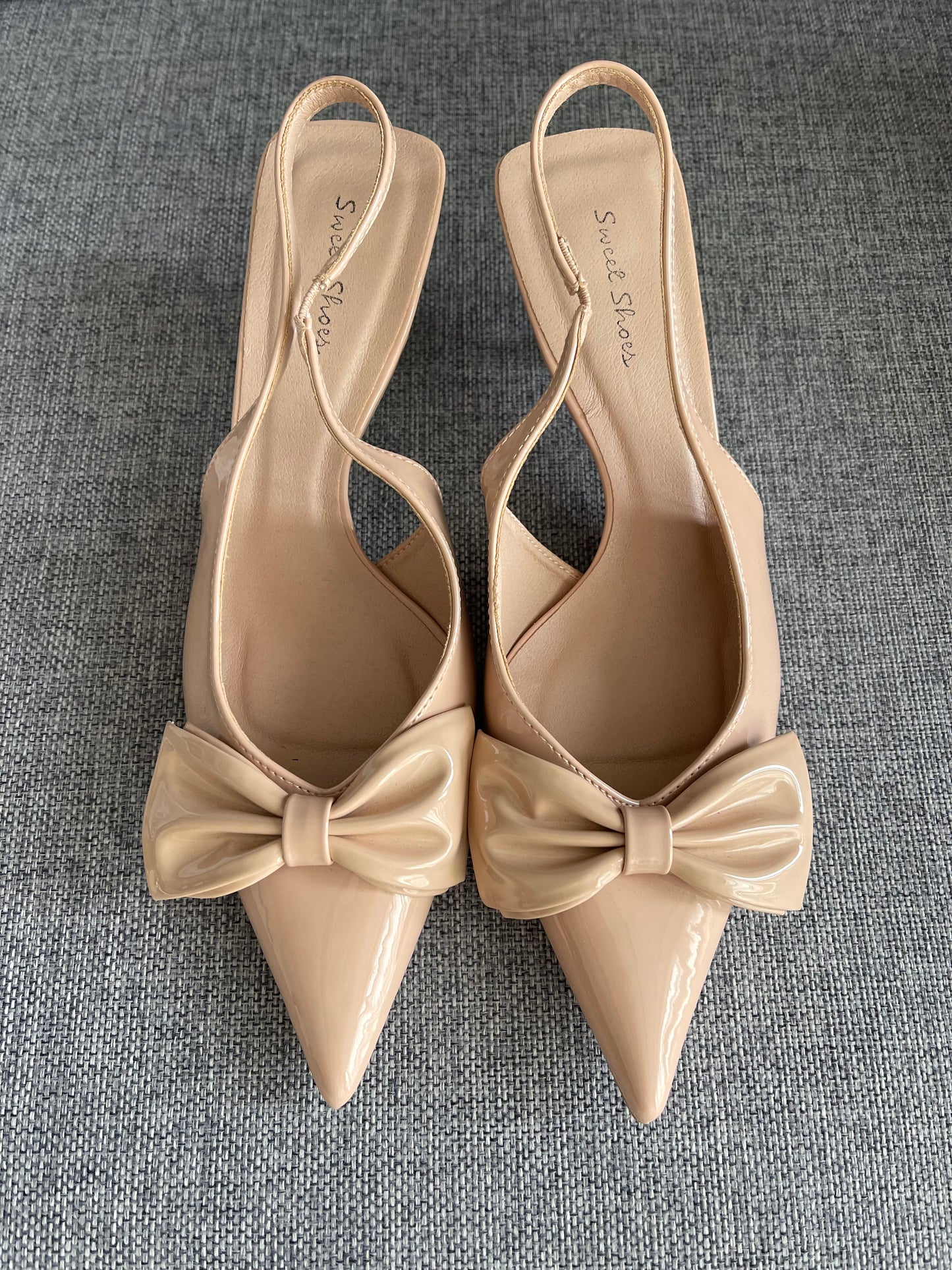 Slingback fiocco nude