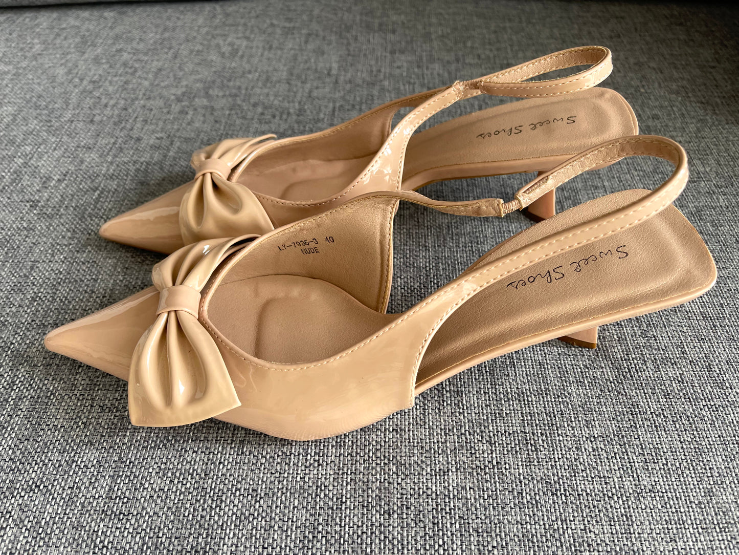 Slingback fiocco nude