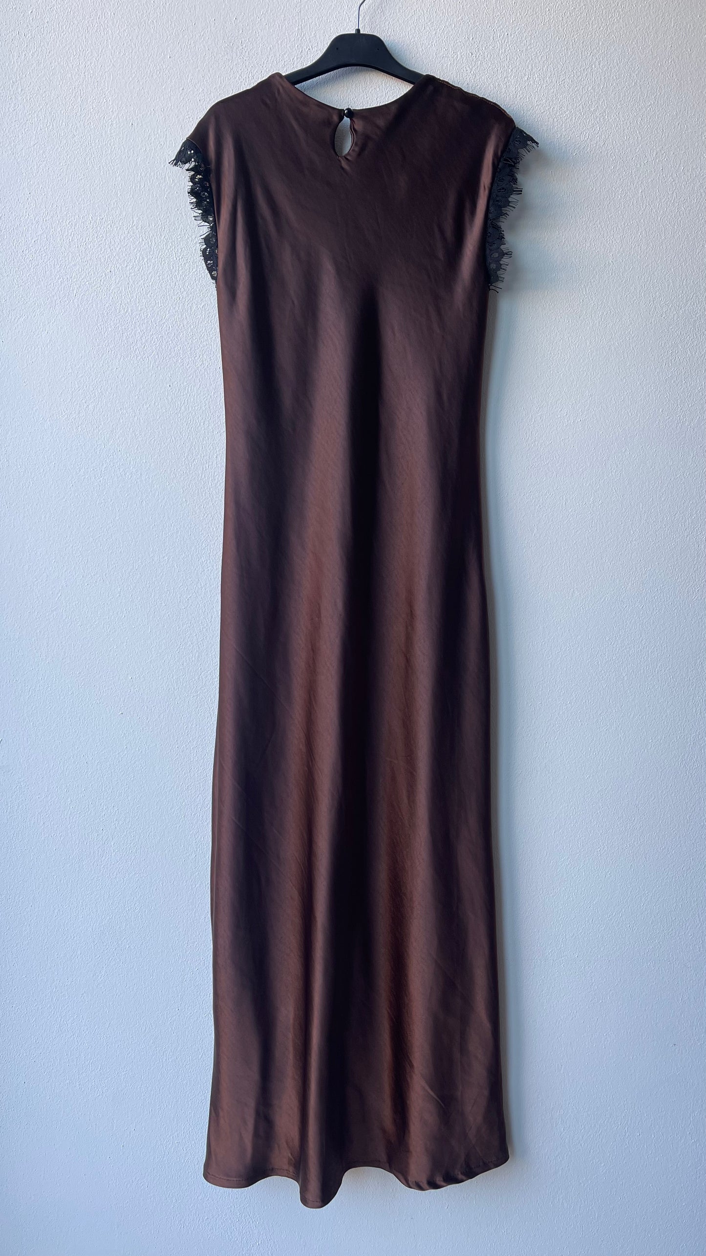 Abito lungo satin pizzo