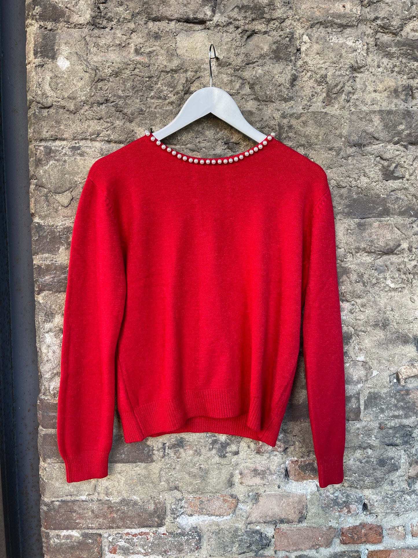 Pearl collar sweater