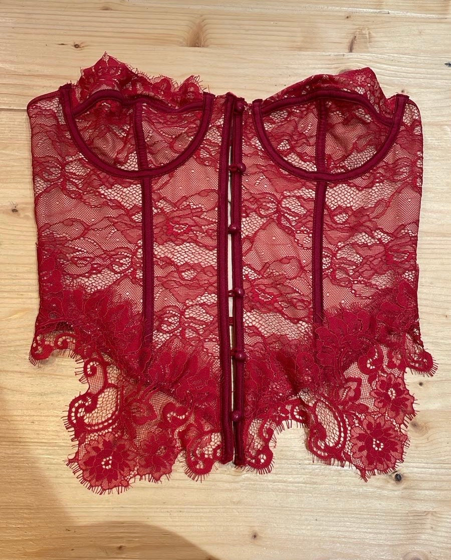 Top corsetto pizzo