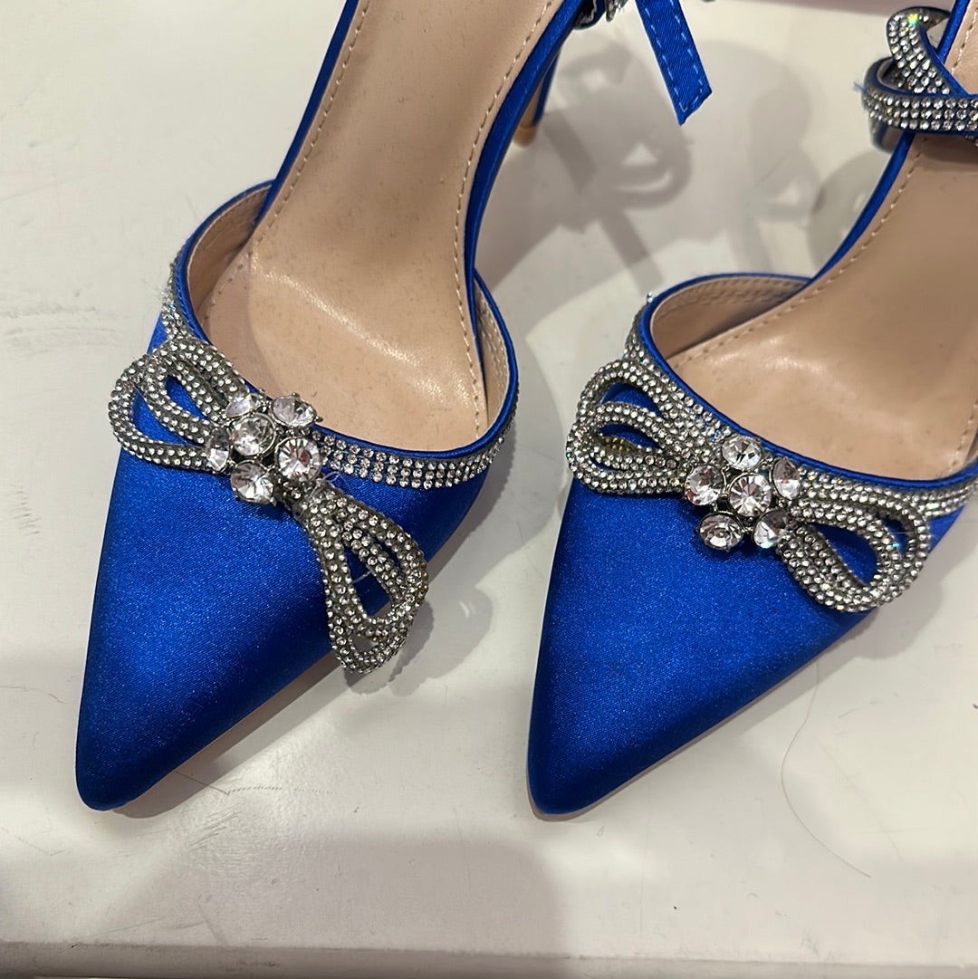 Decollete blu royal con fiocco