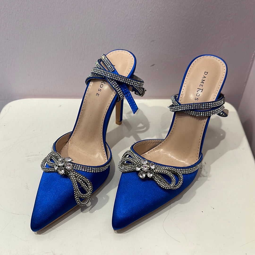 Decollete blu royal con fiocco