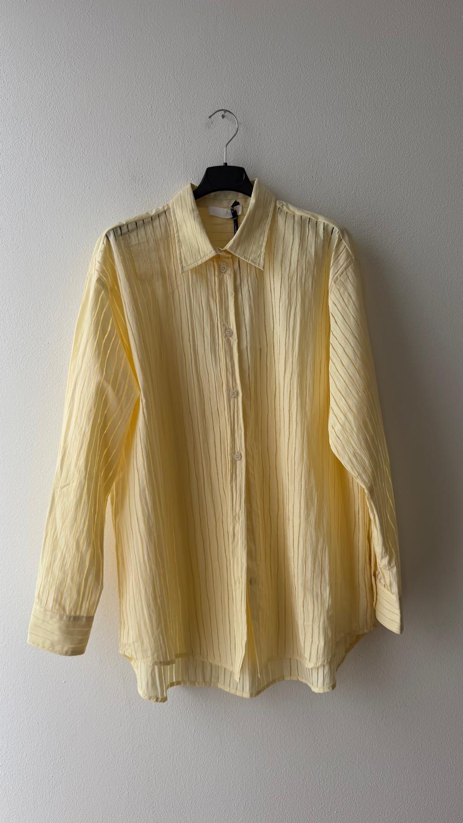 Camicia riga trasparente gialla