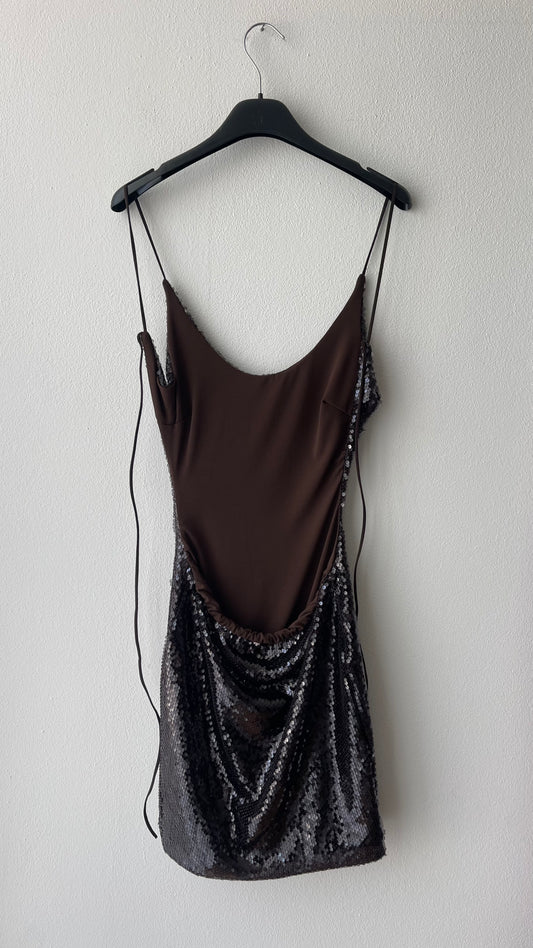 Abito paillettes brown