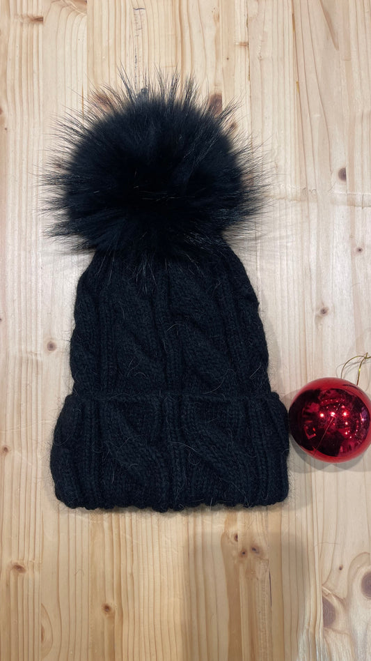 Cappello cashmere pompon