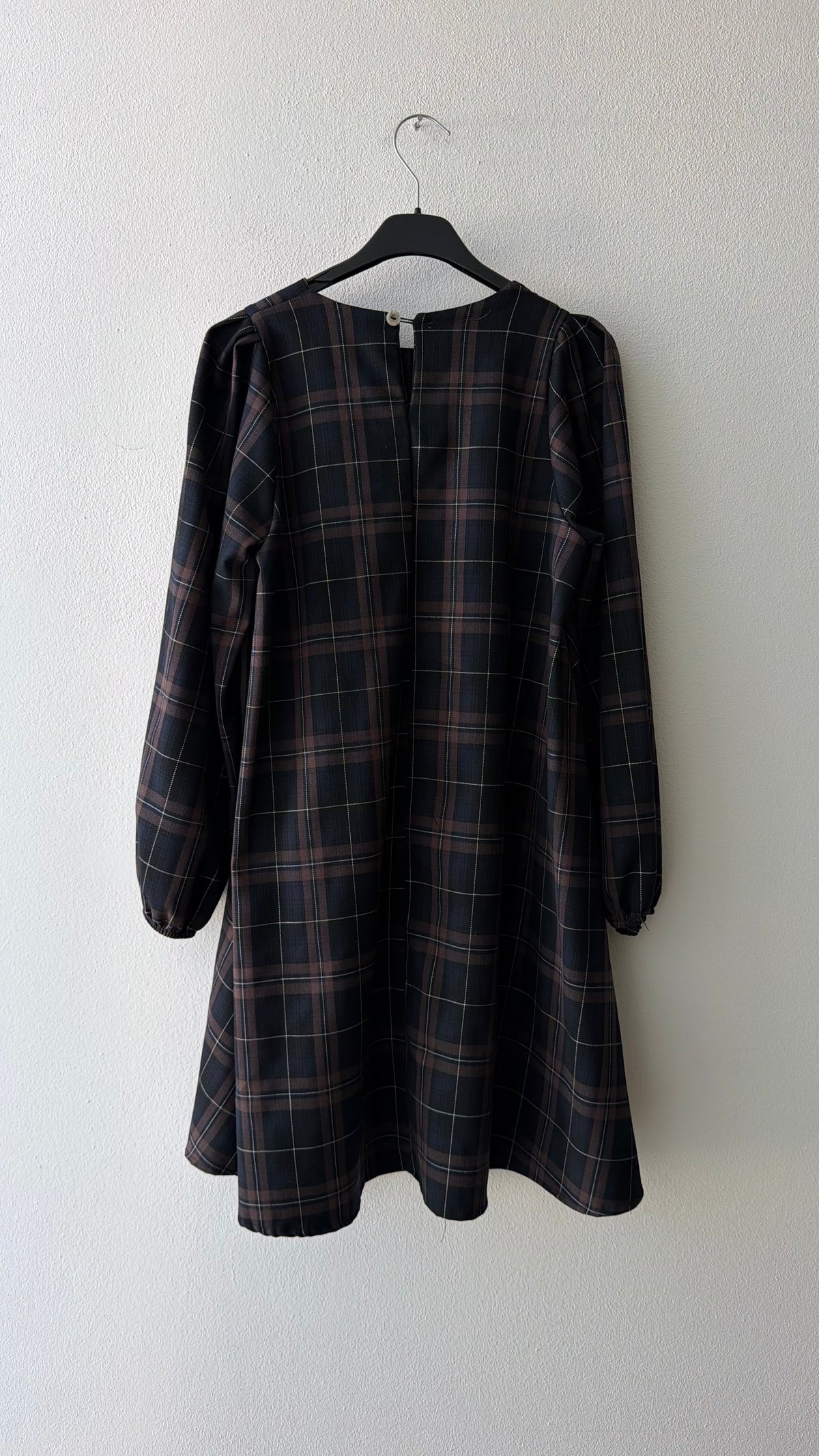 Abito tartan blu scuro marrone