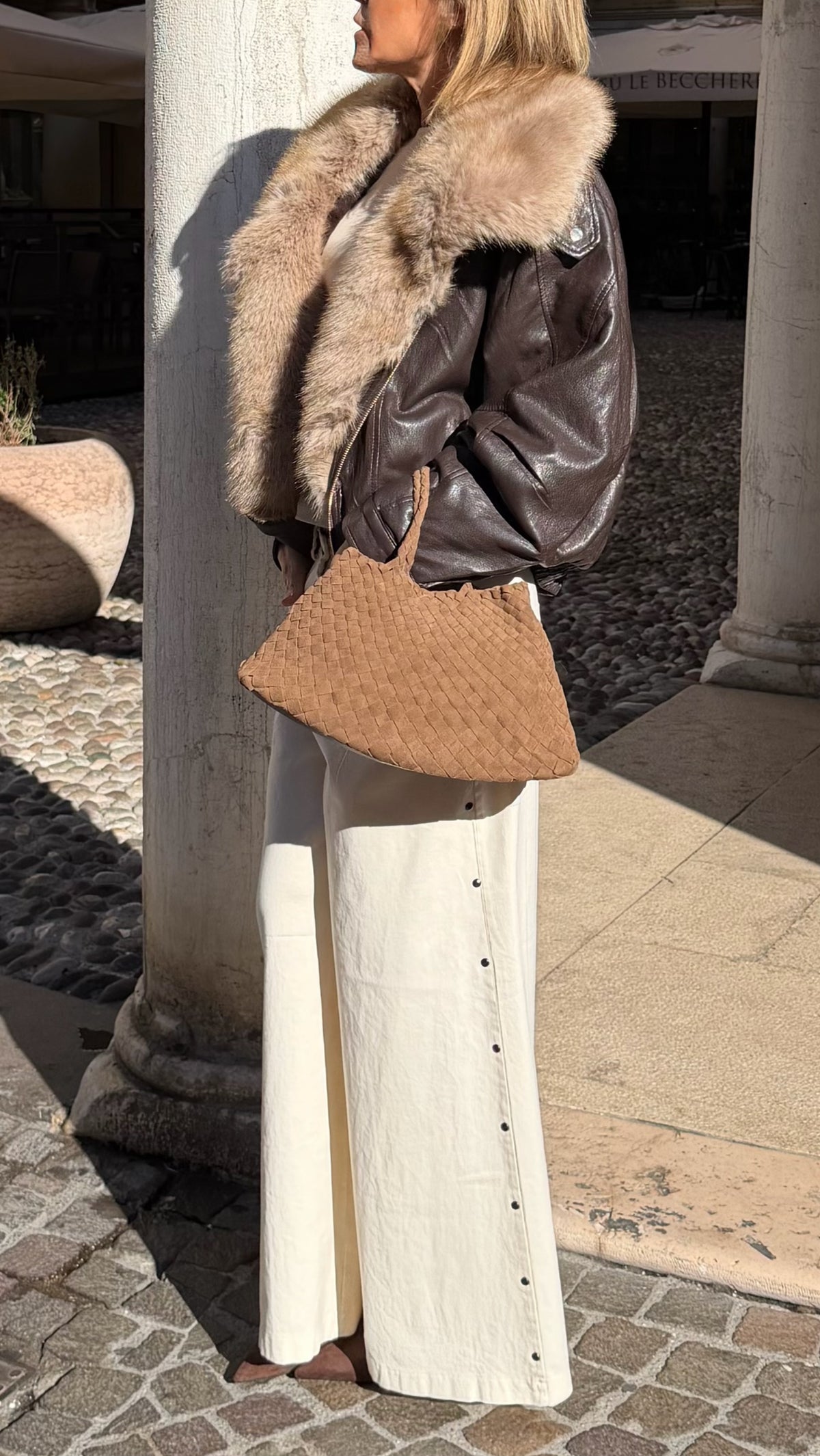 Giacca bomber con ecopelliccia