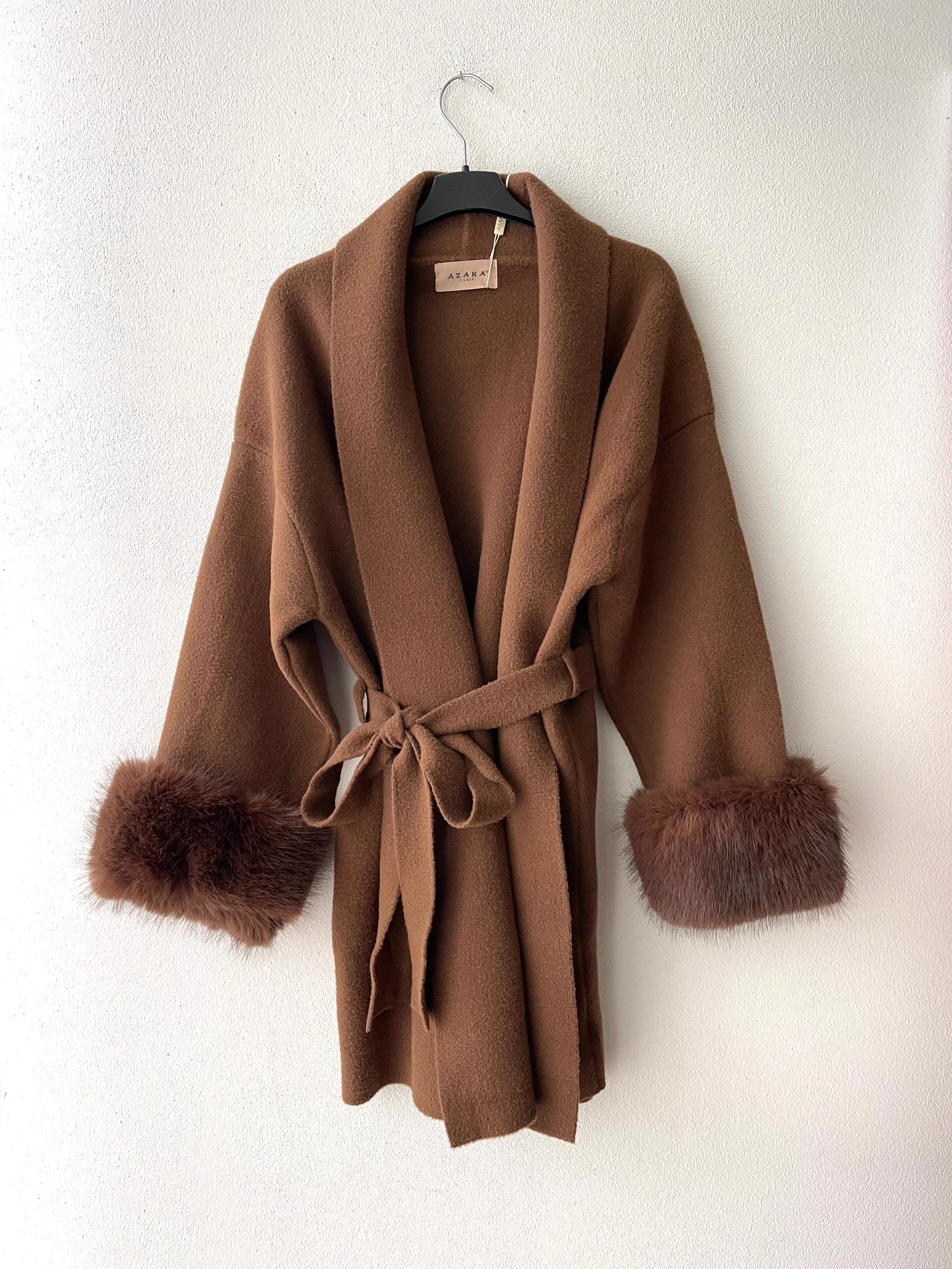 Cardigan polsi ecopelliccia