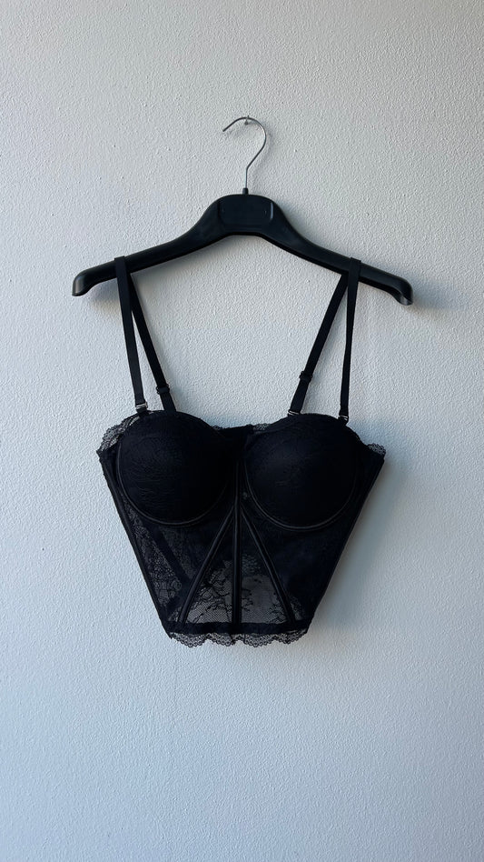 Bustier pizzo nero