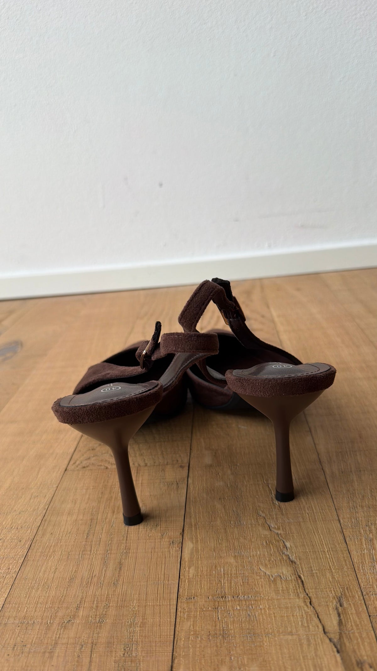 Slingback camoscio marrone