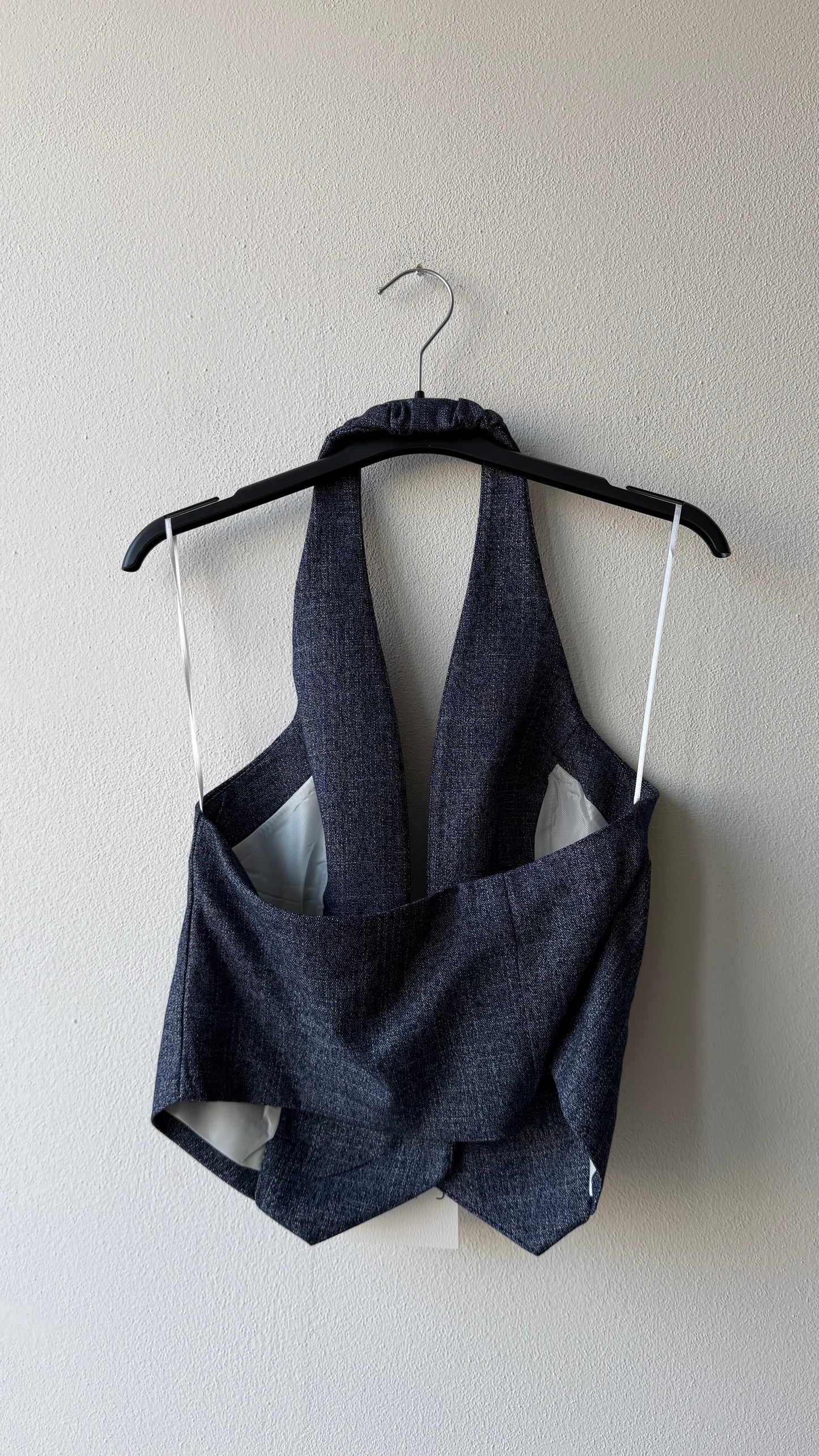 Gilet jeans scollo americana