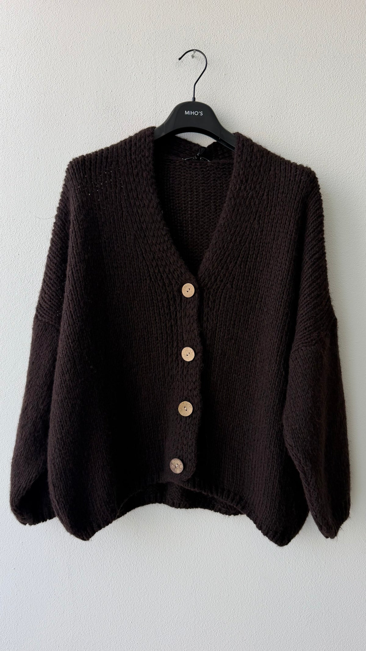 Cardigan bottoni legno