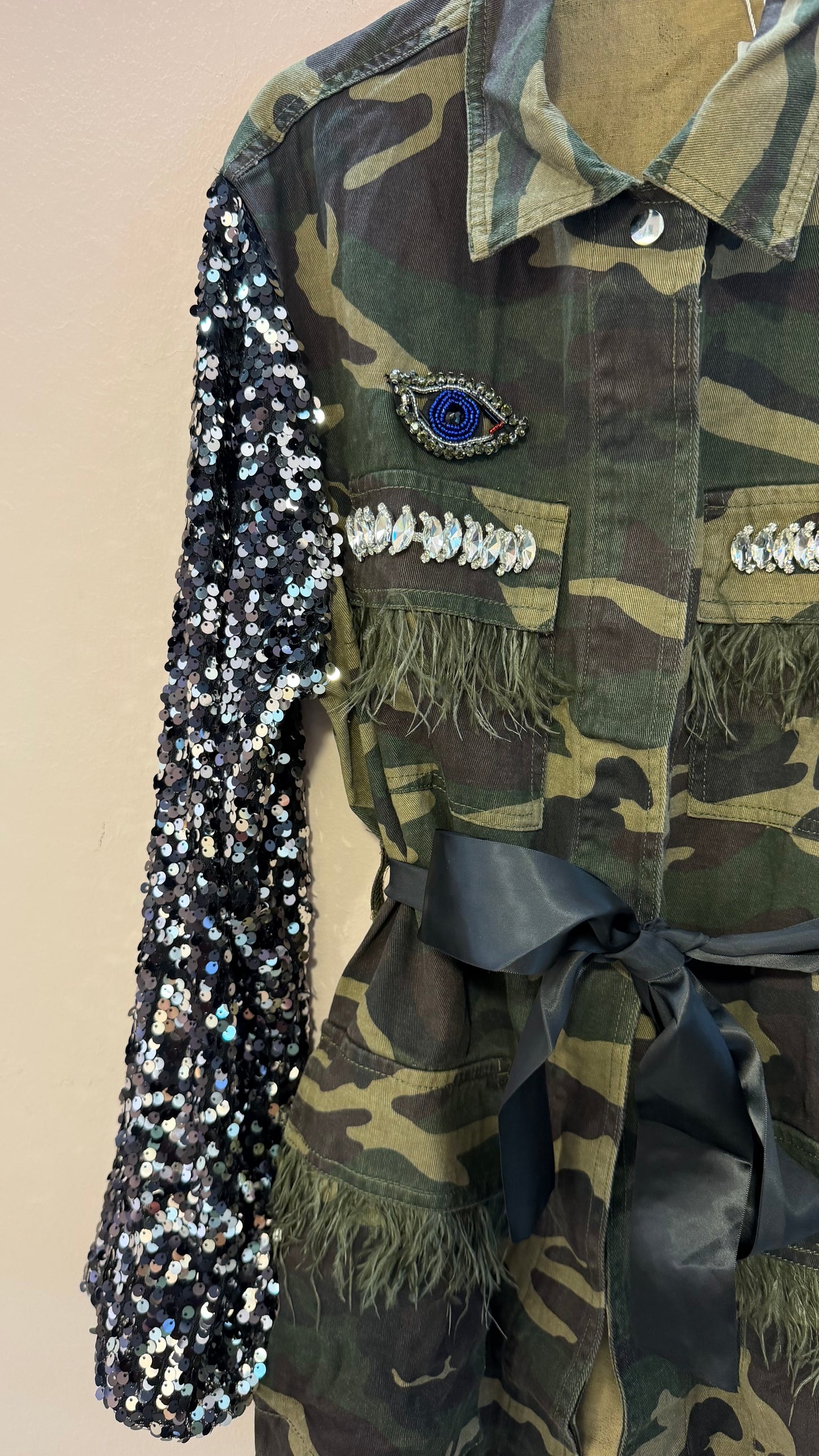 Giacca militare paillettes