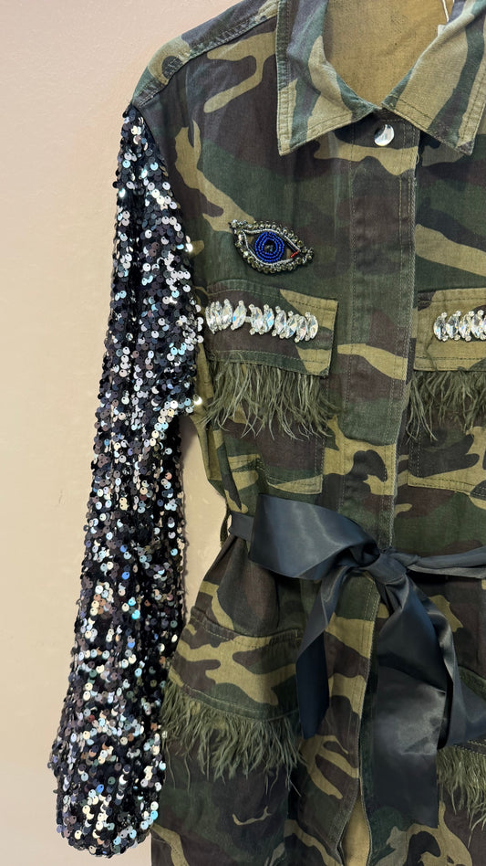 Giacca militare paillettes