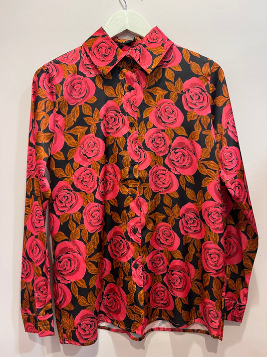 Camicia fiori fucsia