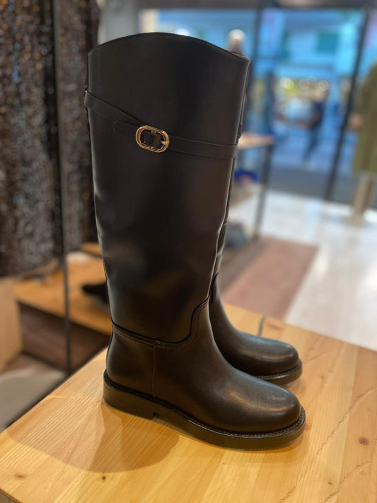 Stivale flat nero
